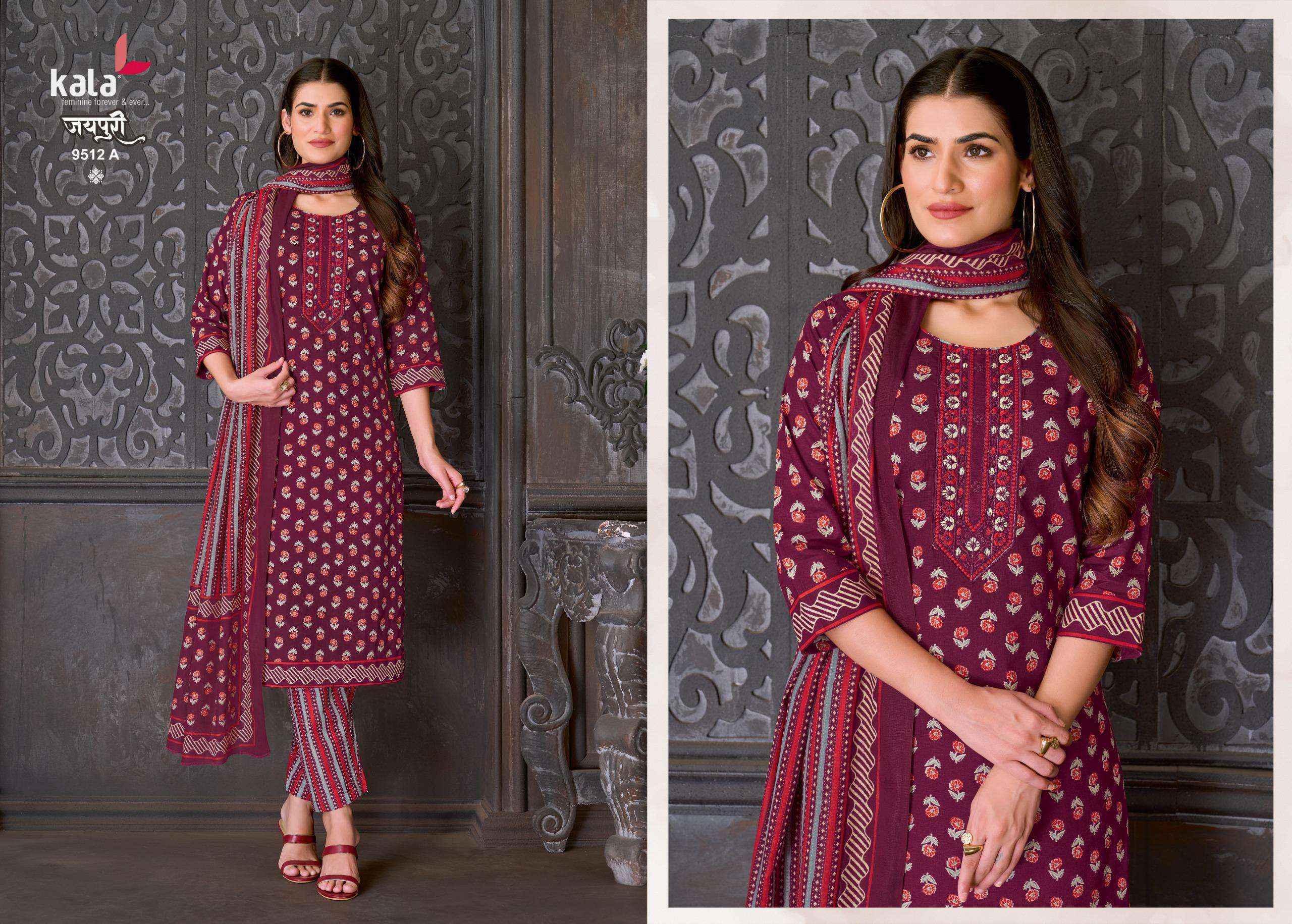 Kala Jaipuri Vol 10 Readymade Cotton Dress _ Wholesale Surat ( 12 Pcs Catalog )