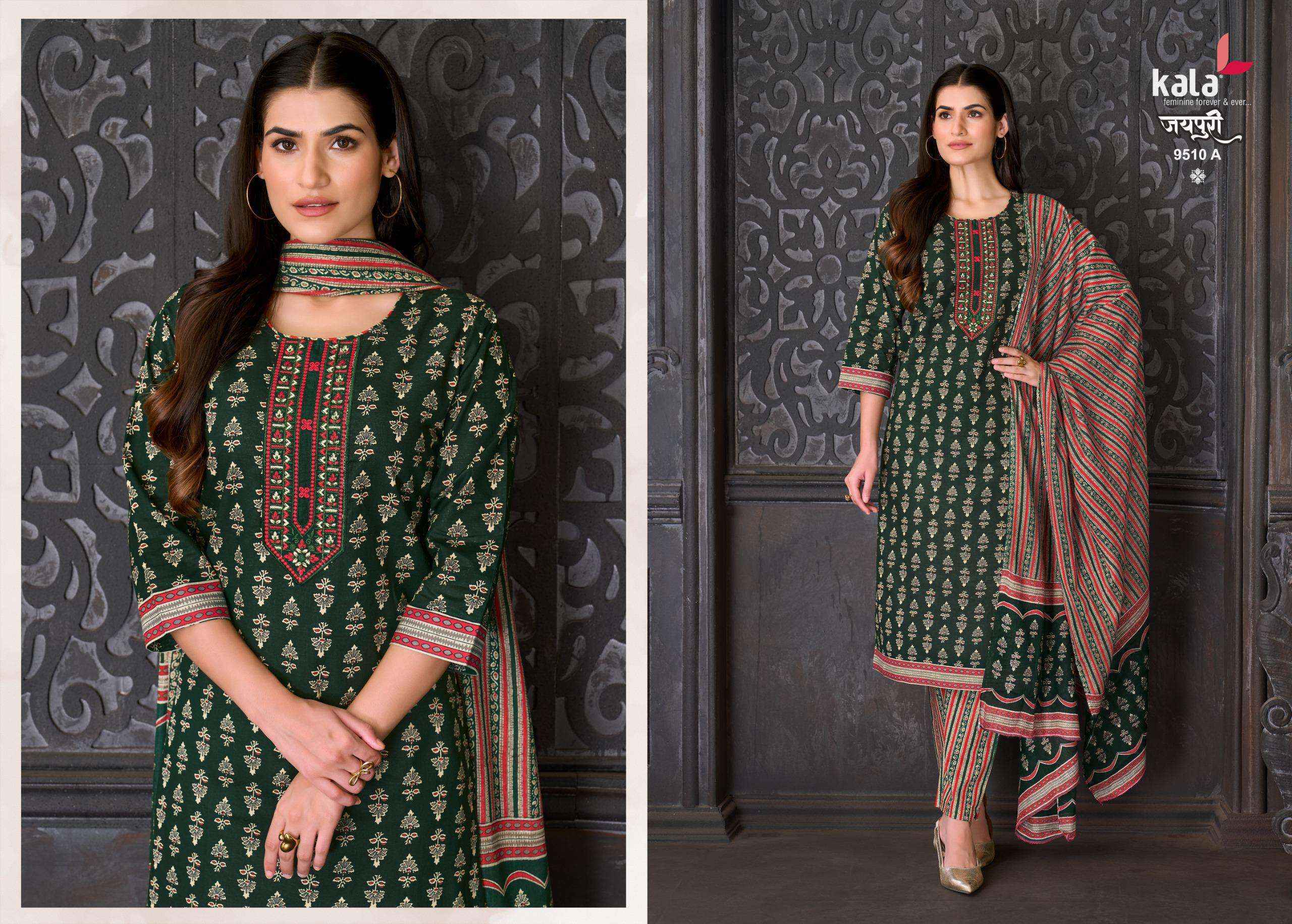 Kala Jaipuri Vol 10 Readymade Cotton Dress _ Wholesale Surat ( 12 Pcs Catalog )