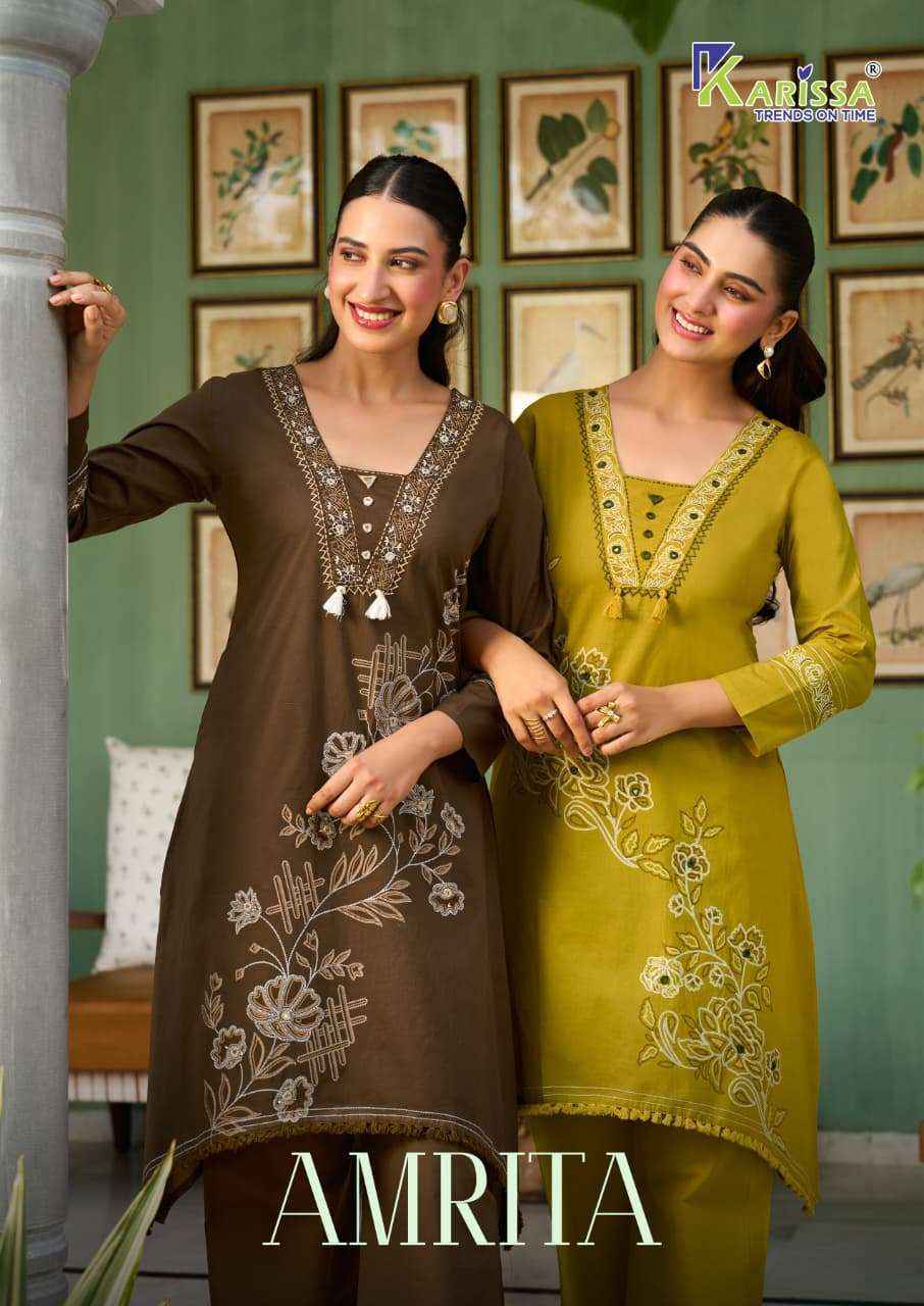 Karissa Amrita Cotton Kurti With Bottom _ Wholesale Surat Collection ( 4 Pcs Catalog )