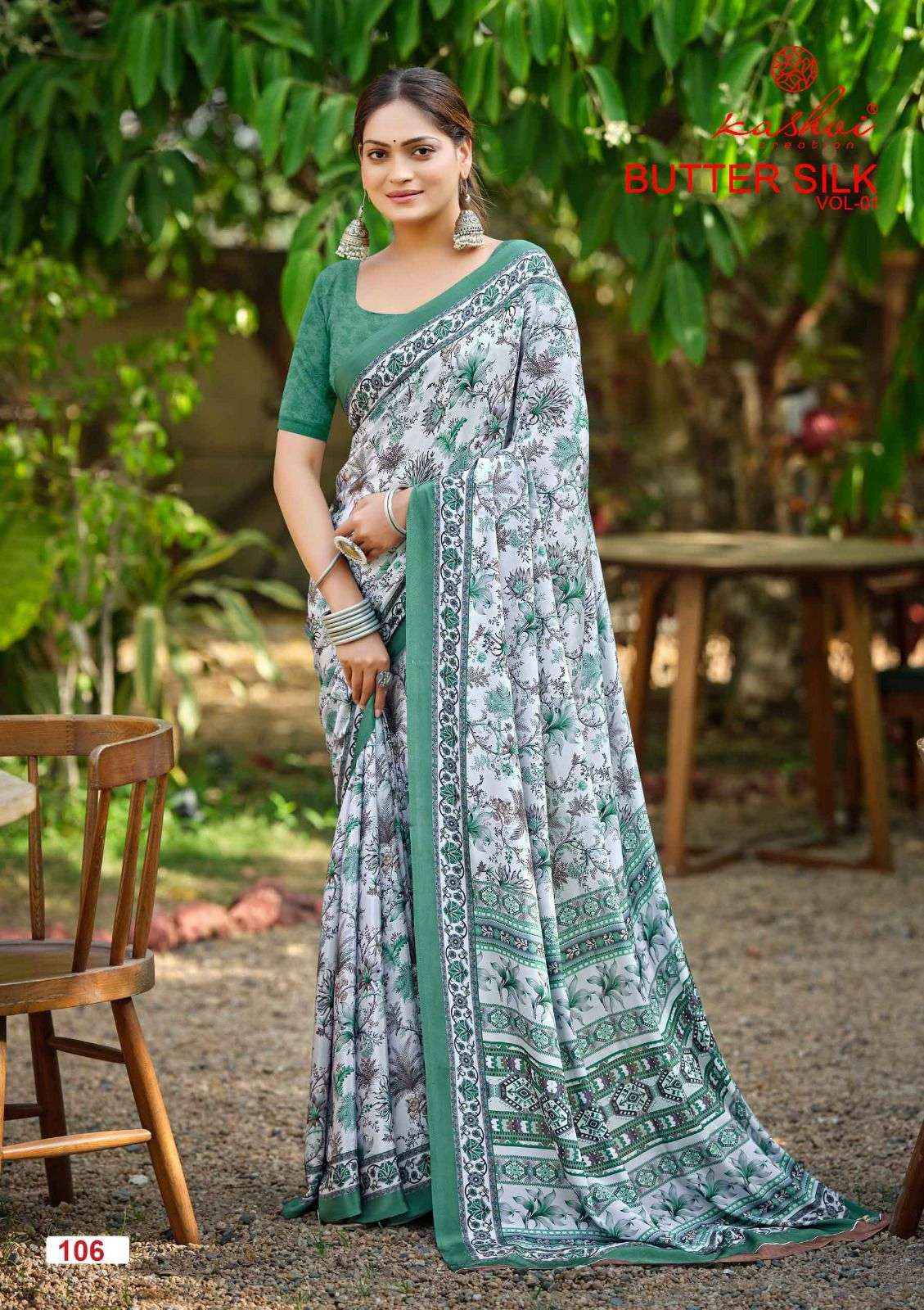 Kashvi Butter Silk Vol 1 Silk Crepe Saree _ Surat Wholesale Bazaar ( 8 Pcs Catalog )
