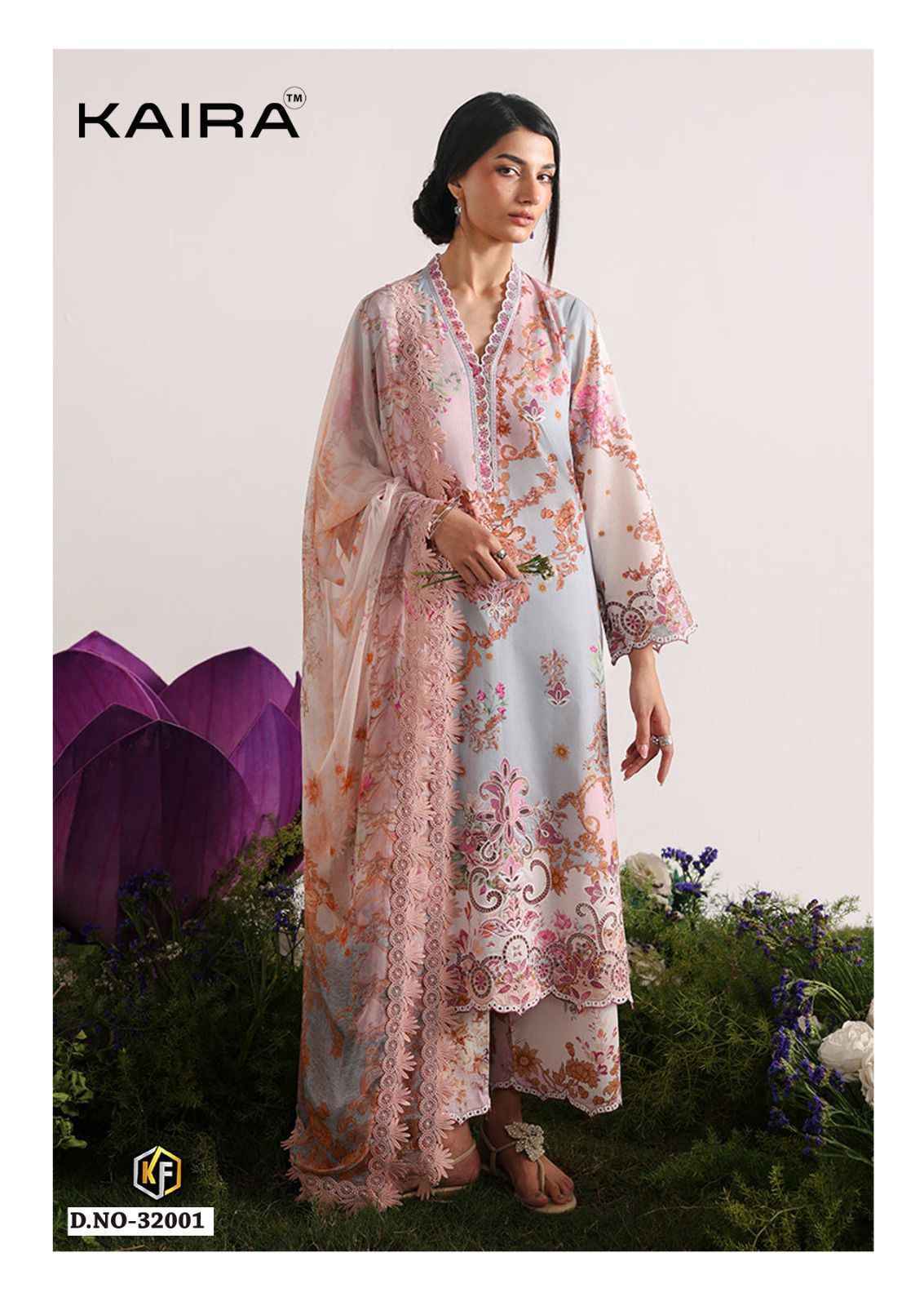 Keval Fab Kaira Vol 32 Lawn Cotton Dress Material _  Wholesale Catalogue Surat ( 6 Pcs catalog )