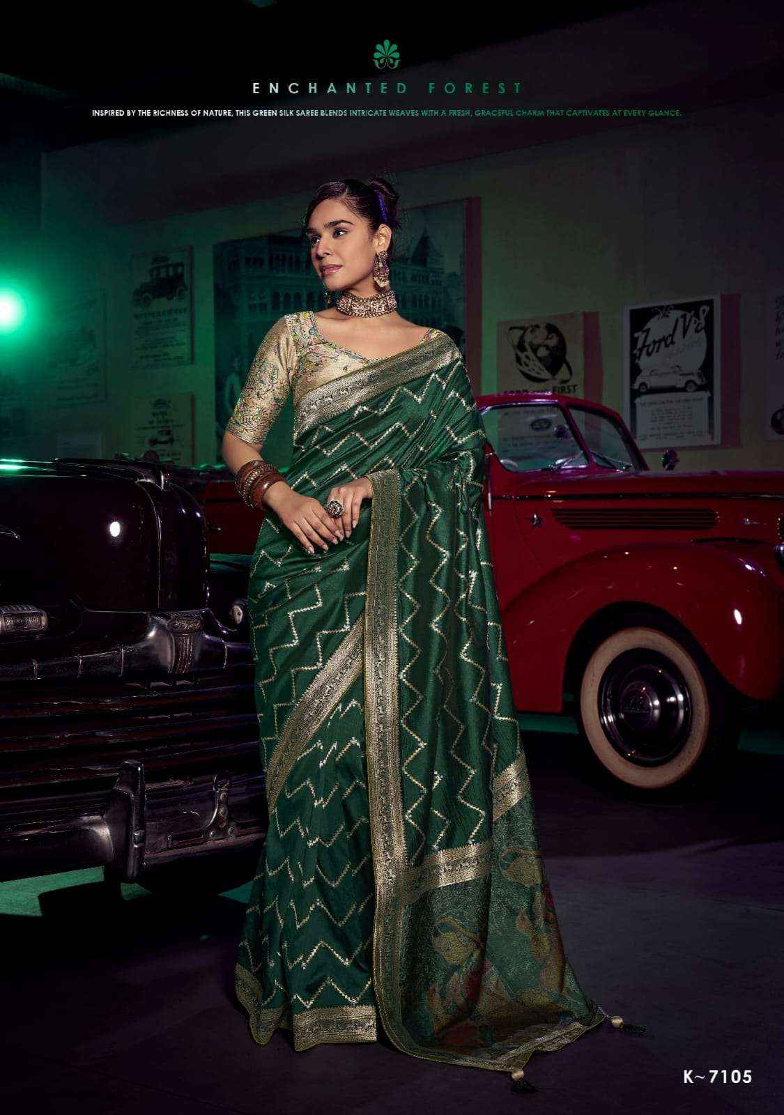 Kira Kavisha 7101 to 7106 Pure Silk Saree _ Wholesale Surat Rate ( 6 Pcs Catalog )