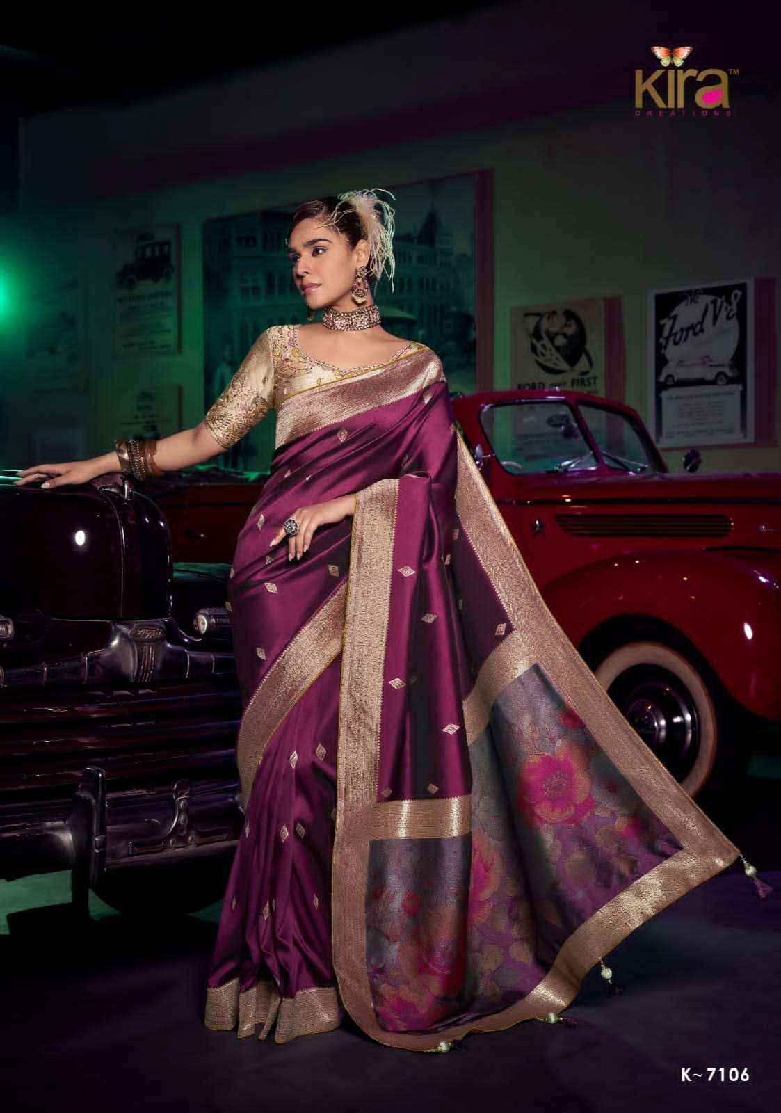 Kira Kavisha 7101 to 7106 Pure Silk Saree _ Wholesale Surat Rate ( 6 Pcs Catalog )