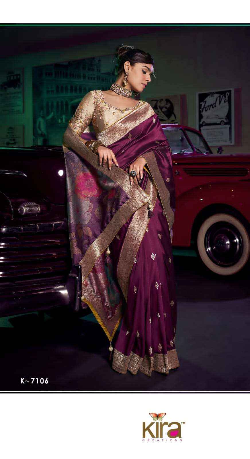 Kira Kavisha 7101 to 7106 Pure Silk Saree _ Wholesale Surat Rate ( 6 Pcs Catalog )