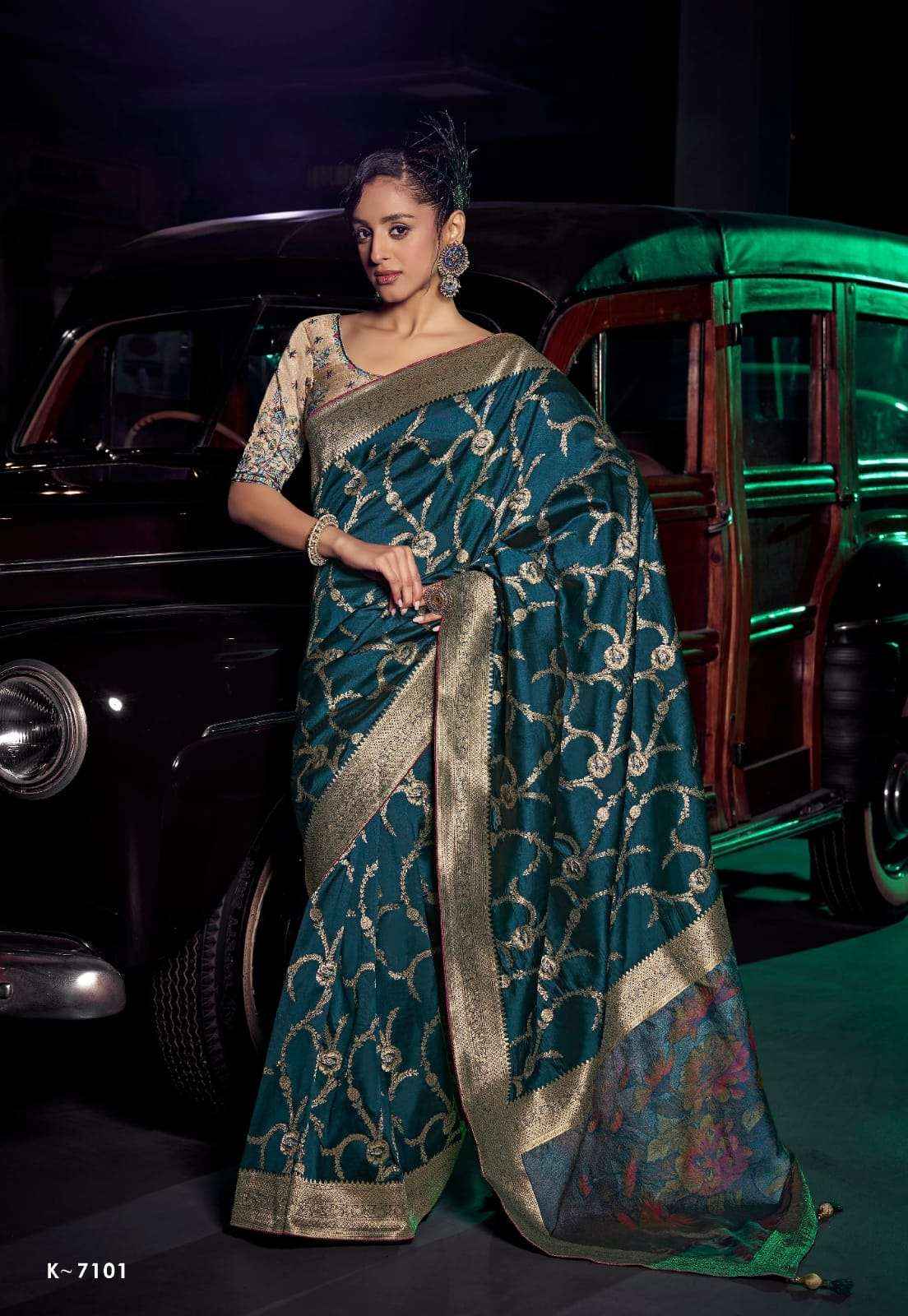Kira Kavisha 7101 to 7106 Pure Silk Saree _ Wholesale Surat Rate ( 6 Pcs Catalog )