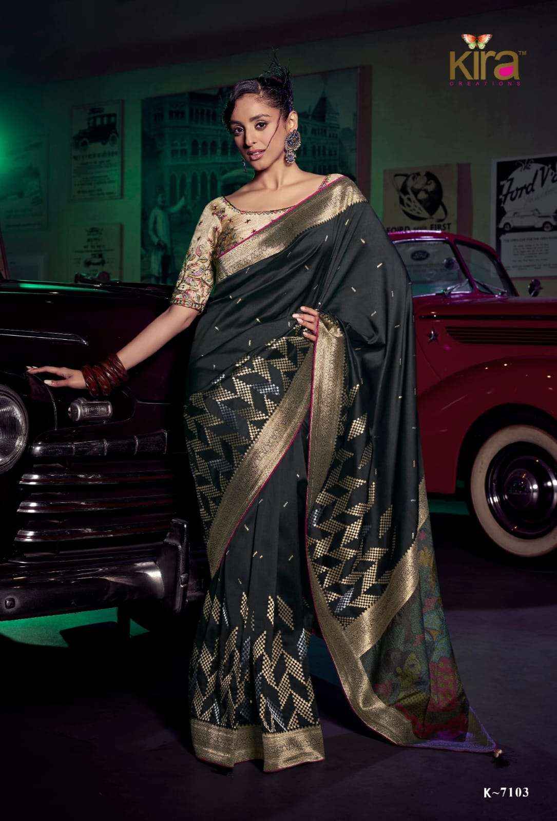 Kira Kavisha 7101 to 7106 Pure Silk Saree _ Wholesale Surat Rate ( 6 Pcs Catalog )