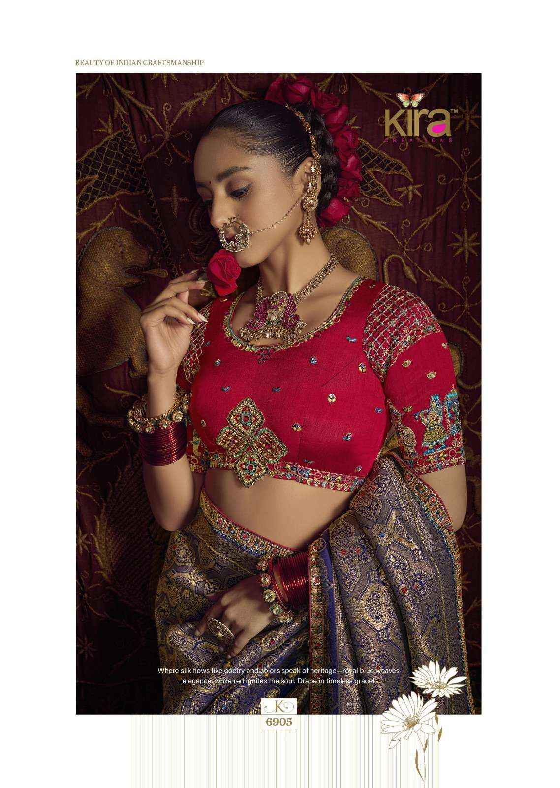Kira Kimayra 6901 to 6906 Handwork Dola Silk Saree latest _ Surat Textile Market ( 6 Pcs Catalog )