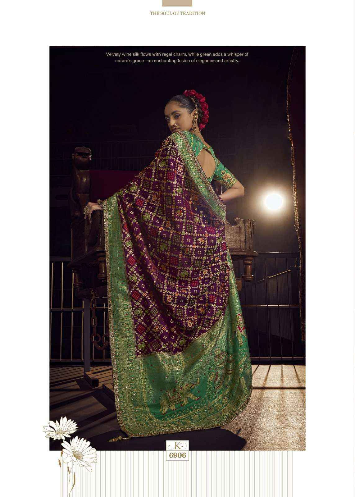 Kira Kimayra 6901 to 6906 Handwork Dola Silk Saree latest _ Surat Textile Market ( 6 Pcs Catalog )