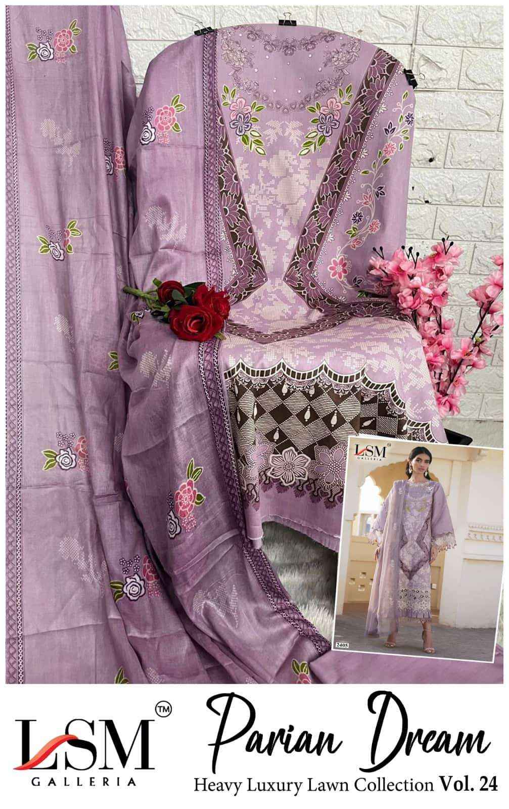 Lsm Parian Dream Vol 24 Printed Pure Lawn Dress Material Wholesale Surat rate ( 6 Pcs Catalog )