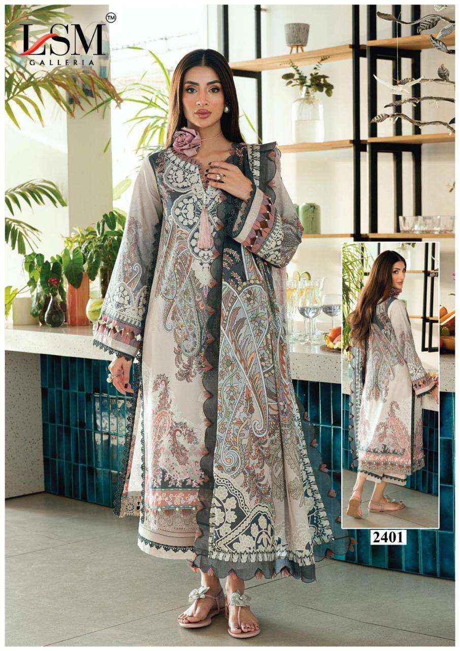 Lsm Parian Dream Vol 24 Printed Pure Lawn Dress Material Wholesale Surat rate ( 6 Pcs Catalog )