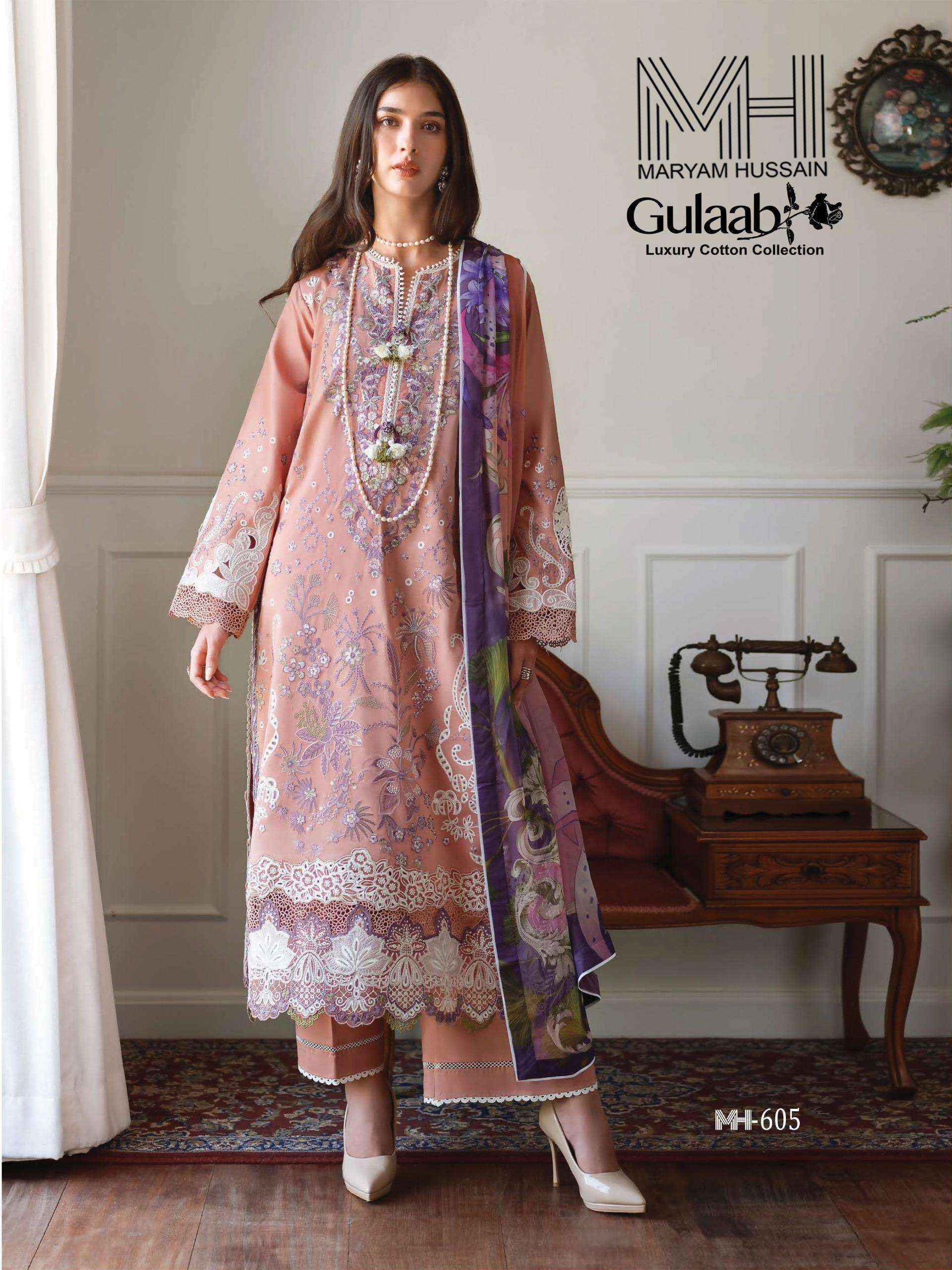 Maryam Hussain Gulaab Vol 6 Dress Material Wholesale Dealer Surat ( 6 pc Catalogue )
