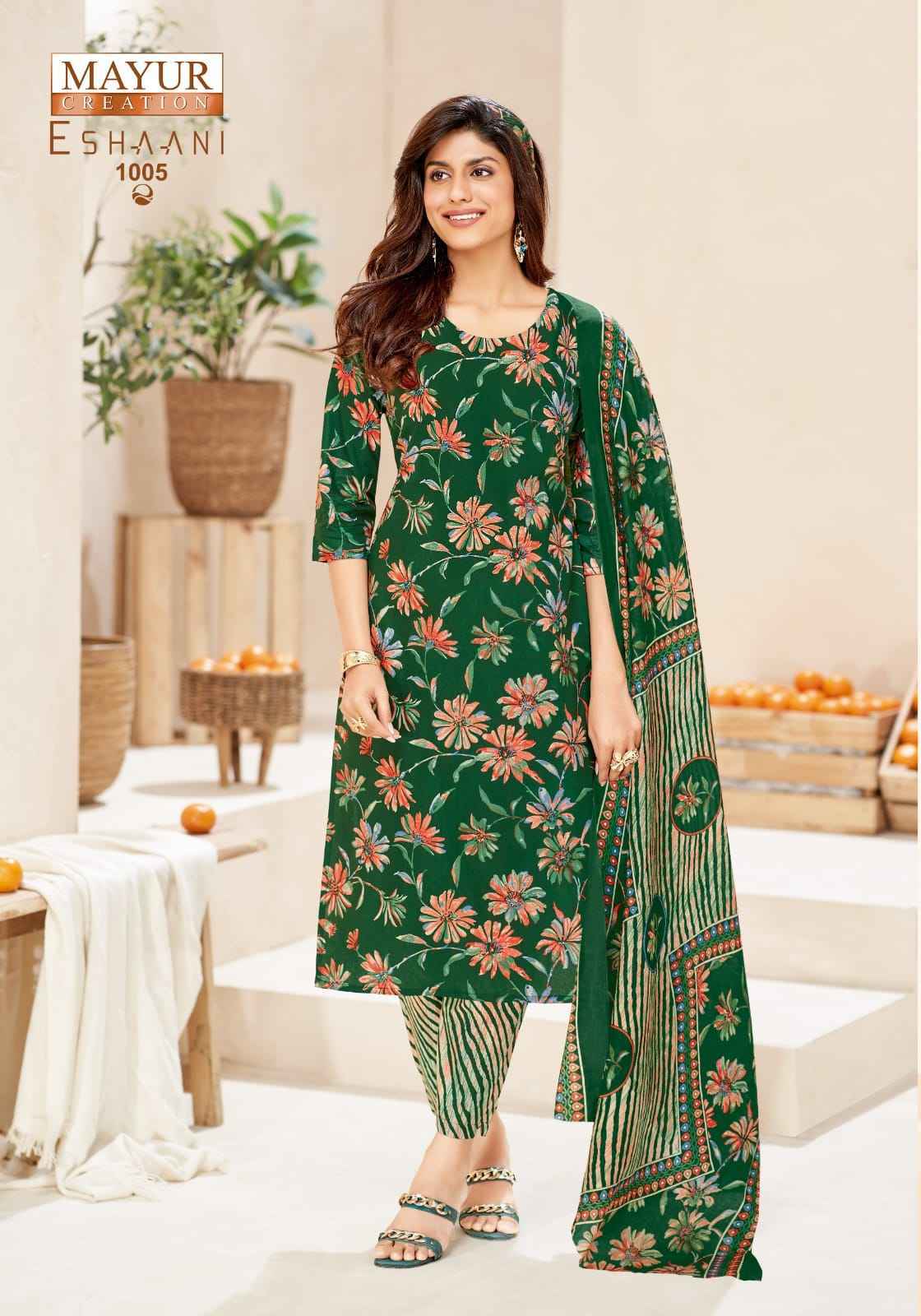 Mayur Creation Eshaani Cotton Dress Material  _ Wholesale Market Price ( 10 Pcs Catalog )