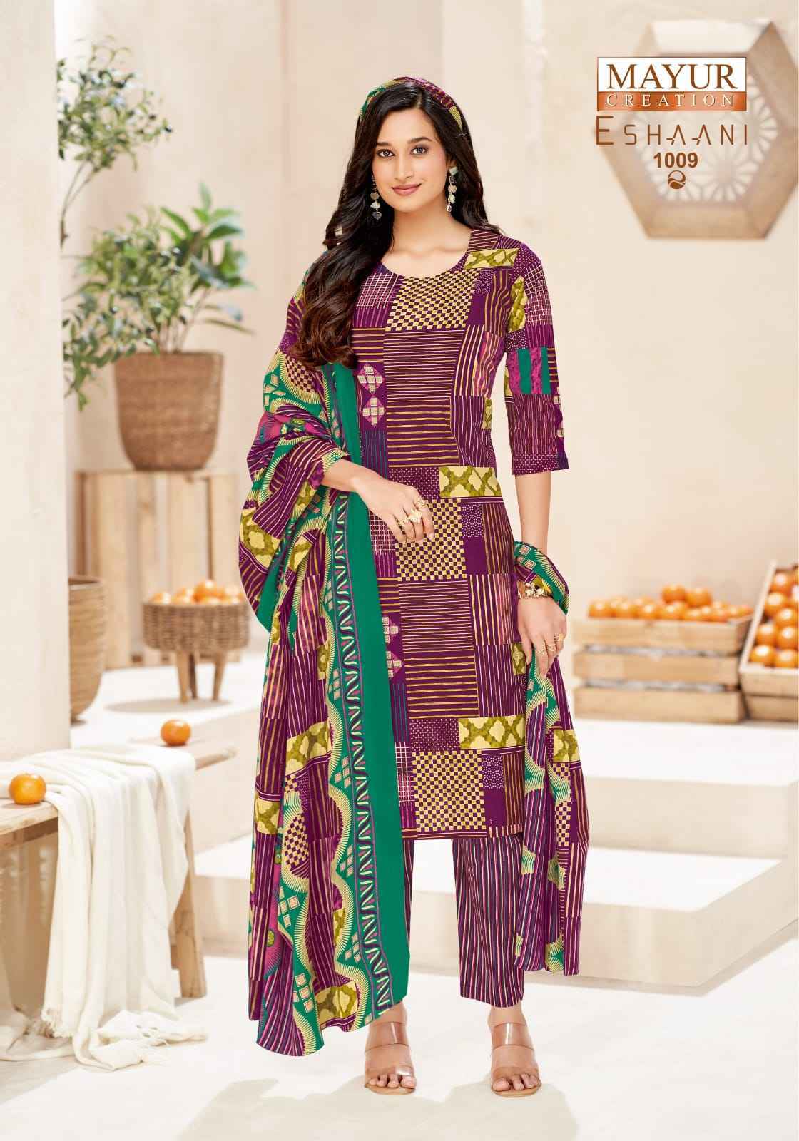 Mayur Creation Eshaani Cotton Dress Material  _ Wholesale Market Price ( 10 Pcs Catalog )