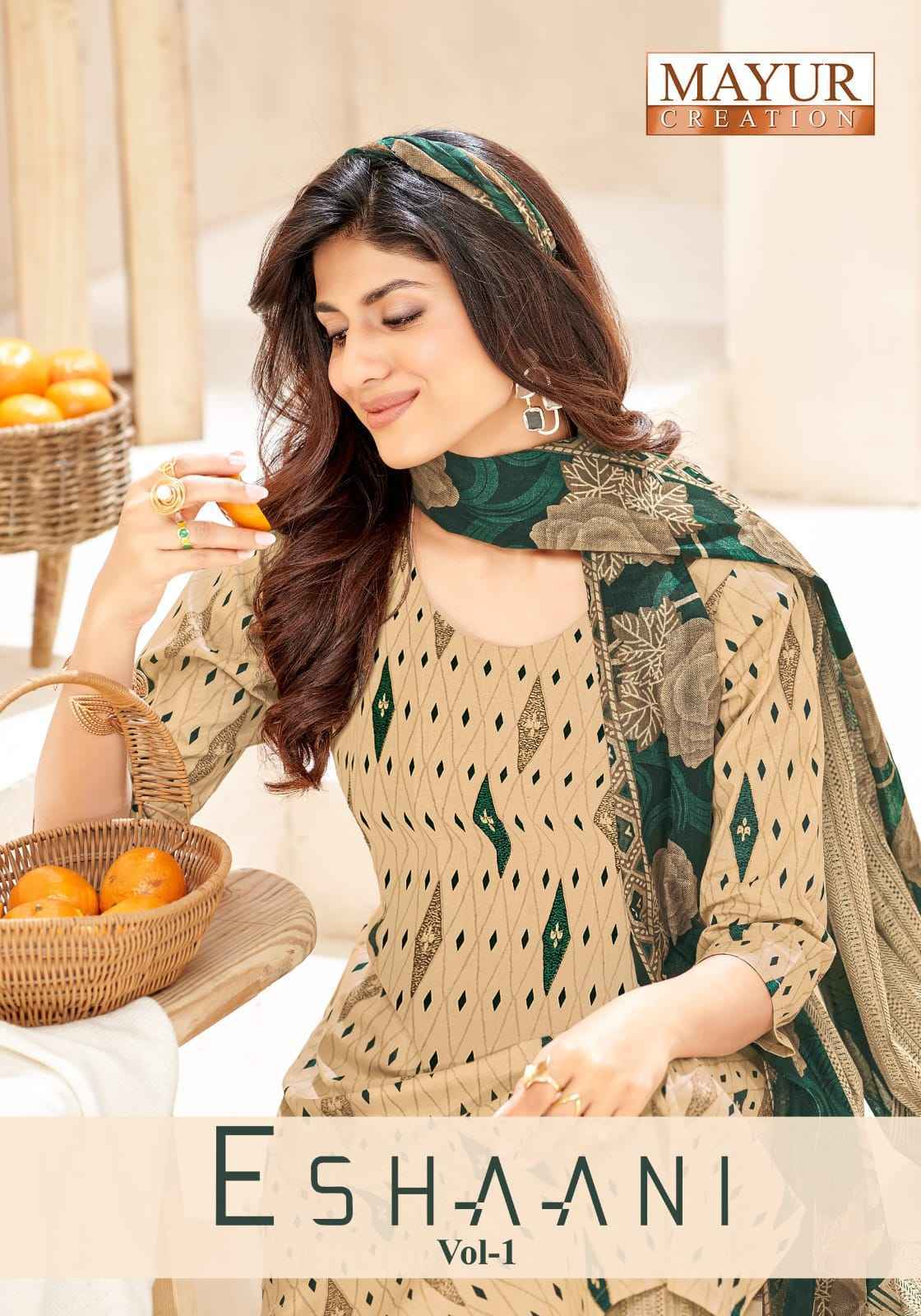 Mayur Creation Eshaani Cotton Dress Material  _ Wholesale Market Price ( 10 Pcs Catalog )