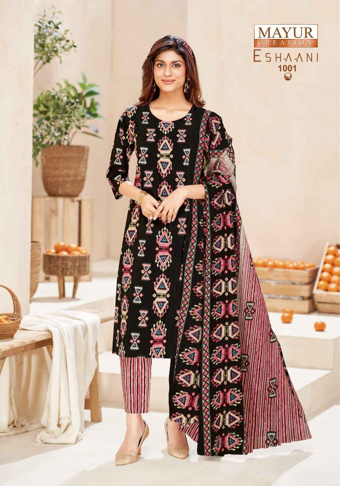 Mayur Creation Eshaani Cotton Dress Material  _ Wholesale Market Price ( 10 Pcs Catalog )