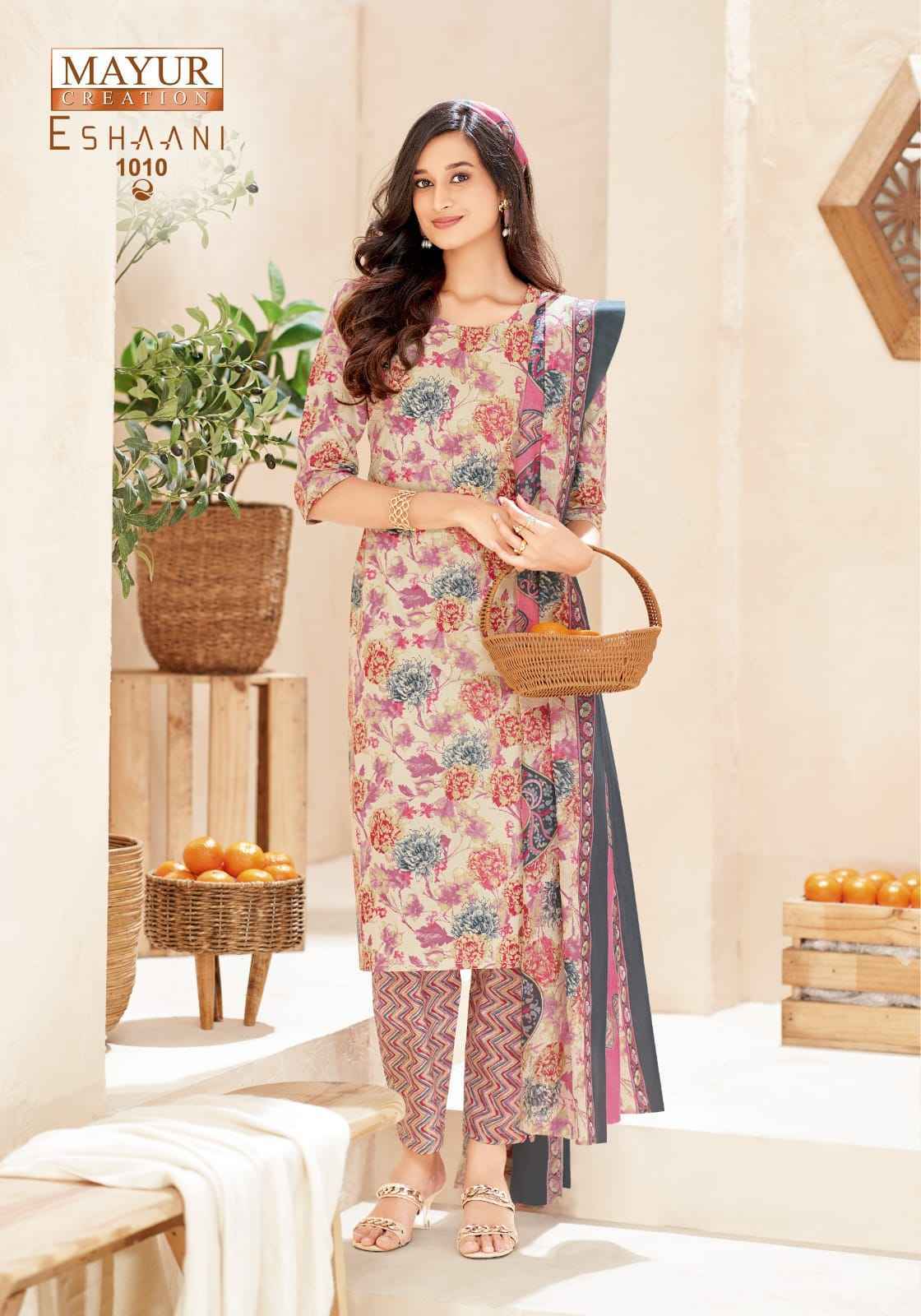 Mayur Creation Eshaani Cotton Dress Material  _ Wholesale Market Price ( 10 Pcs Catalog )
