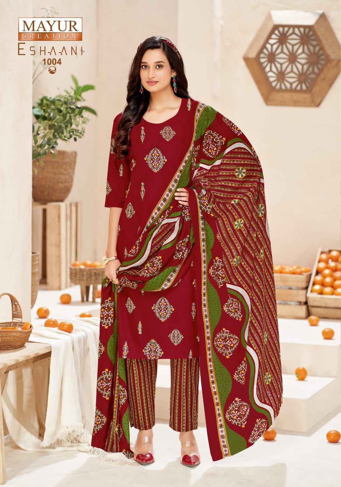 Mayur Creation Eshaani Cotton Dress Material  _ Wholesale Market Price ( 10 Pcs Catalog )