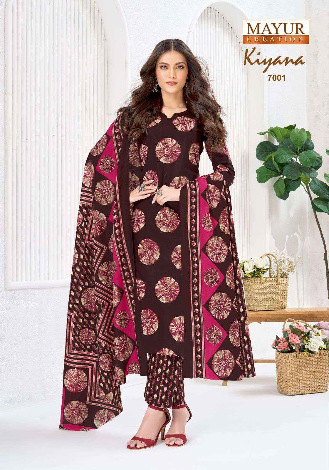 MAYUR CREATION KIYANA VOL 7 COTTON PRINTED LADIES DRESS MATERIAL _ WHOLESALE SURAT PRICE ( 10 PCS CATALOG )
