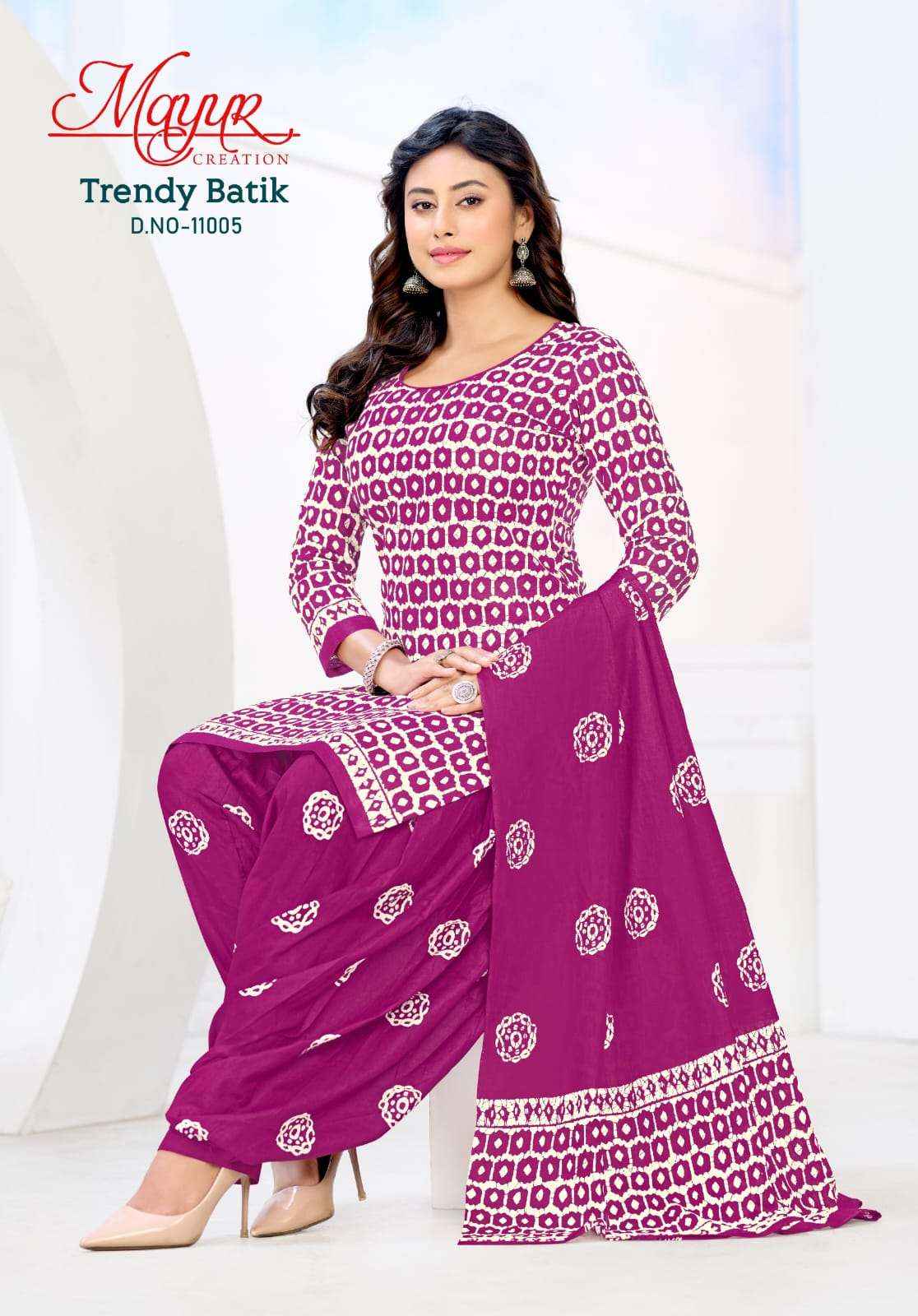 Mayur Trendy Batik Vol 11 Pure Cotton Ladies Suit Catalog Suppliers