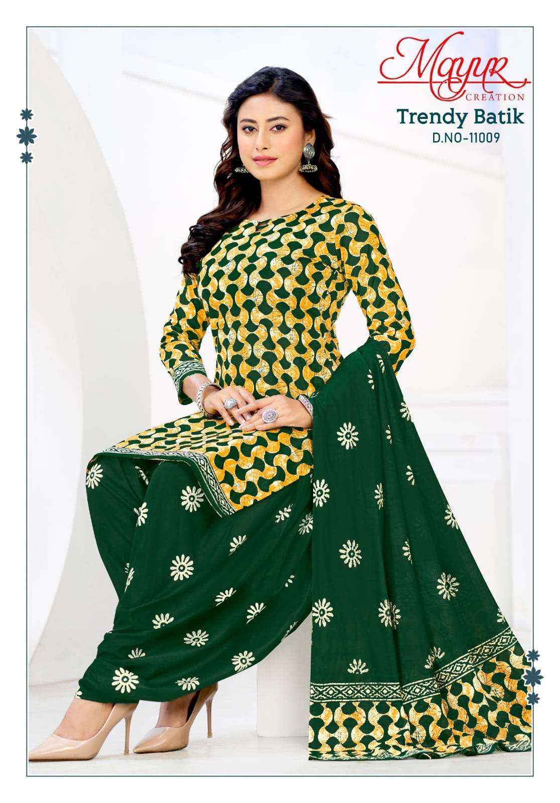 Mayur Trendy Batik Vol 11 Pure Cotton Ladies Suit Catalog Suppliers
