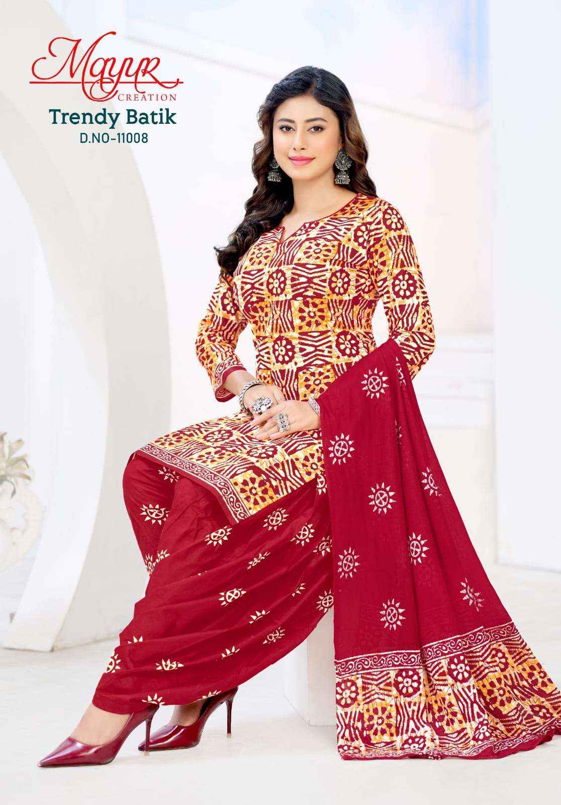 Mayur Trendy Batik Vol 11 Pure Cotton Ladies Suit Catalog Suppliers