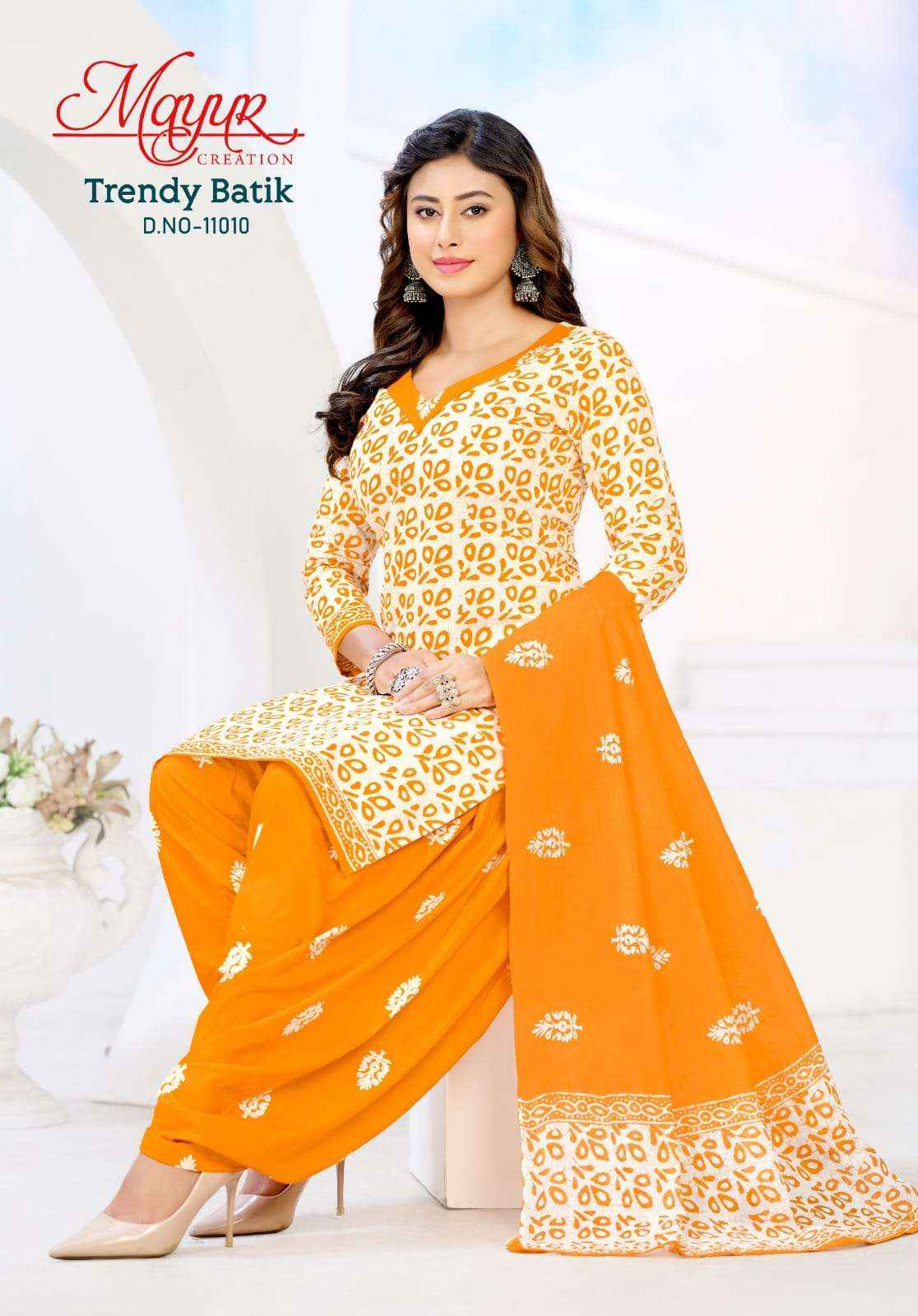 Mayur Trendy Batik Vol 11 Pure Cotton Ladies Suit Catalog Suppliers