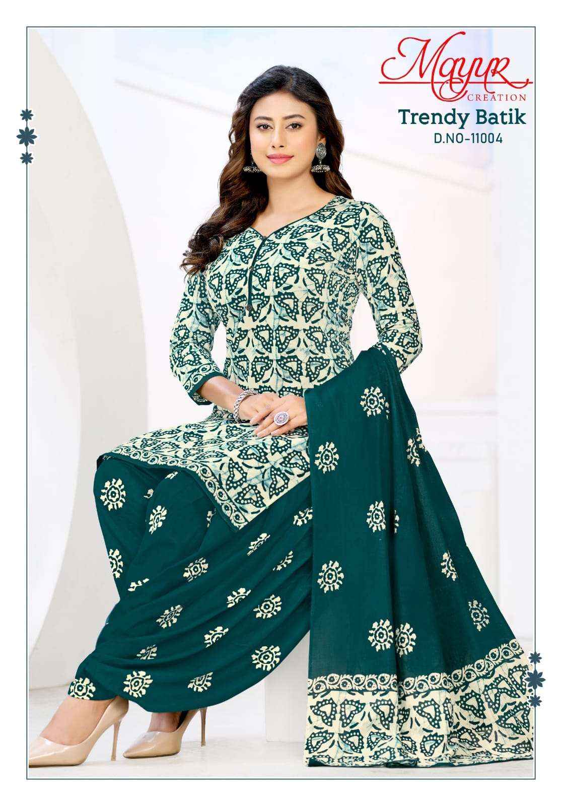 Mayur Trendy Batik Vol 11 Pure Cotton Ladies Suit Catalog Suppliers