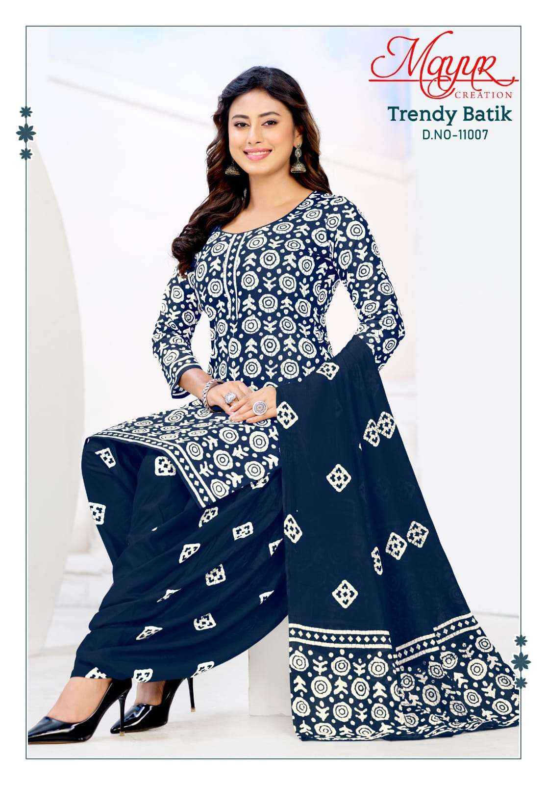 Mayur Trendy Batik Vol 11 Pure Cotton Ladies Suit Catalog Suppliers