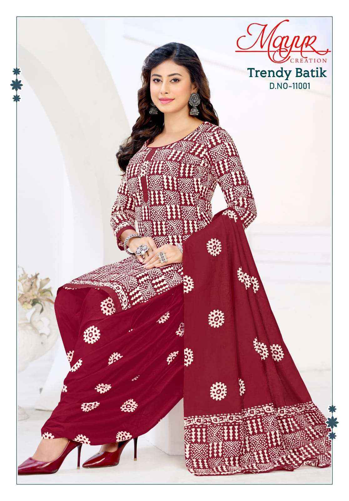 Mayur Trendy Batik Vol 11 Pure Cotton Ladies Suit Catalog Suppliers