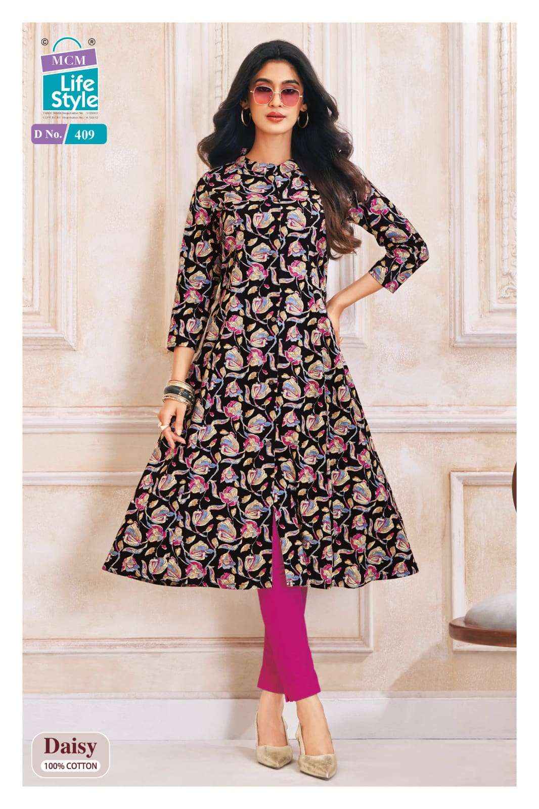 Mcm Lifestyle Daisy Vol 4 Latest Designs A Line Kurta Set Wholesale Surat Rate ( 10 Pcs Catalog )
