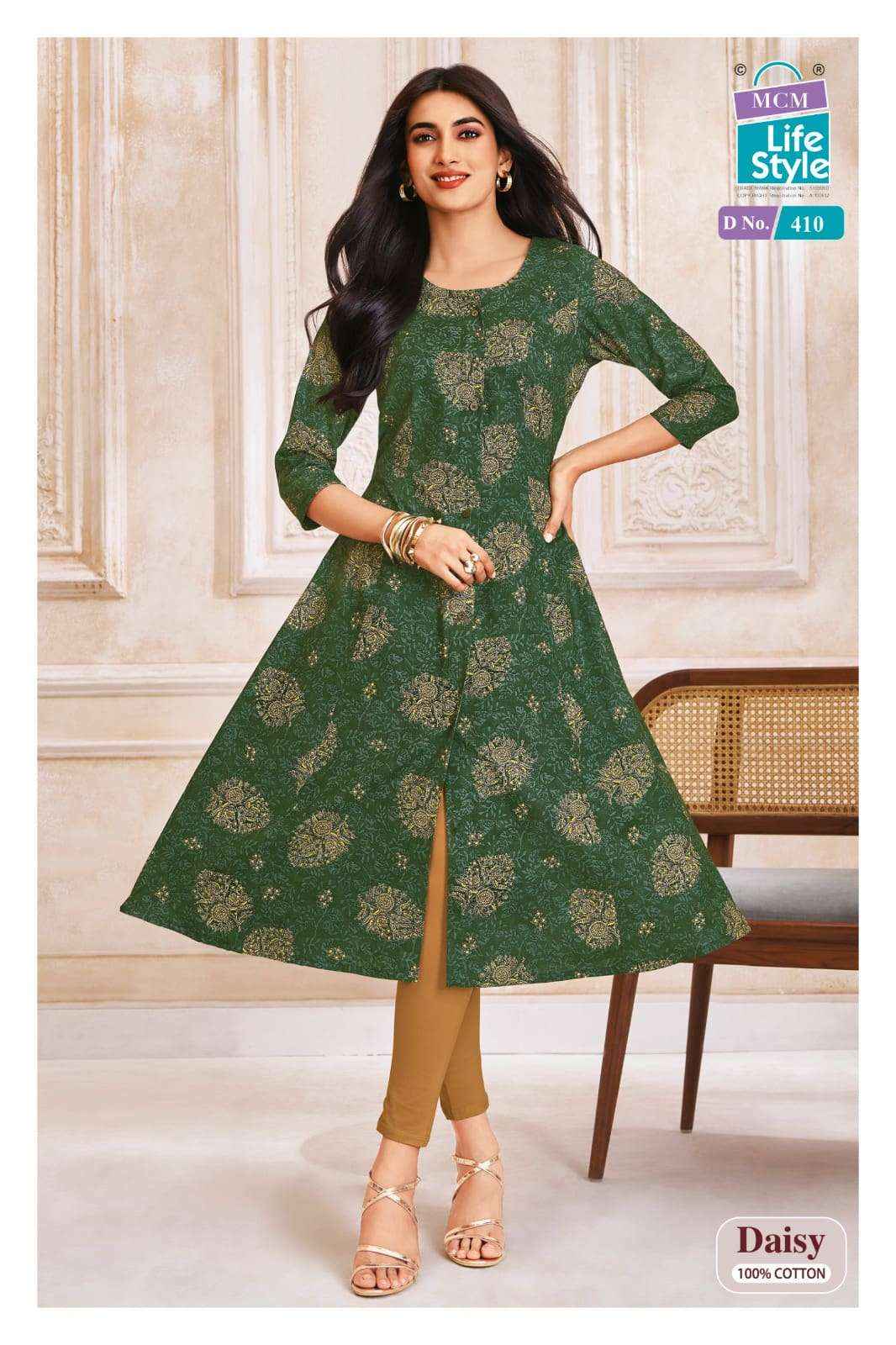 Mcm Lifestyle Daisy Vol 4 Latest Designs A Line Kurta Set Wholesale Surat Rate ( 10 Pcs Catalog )