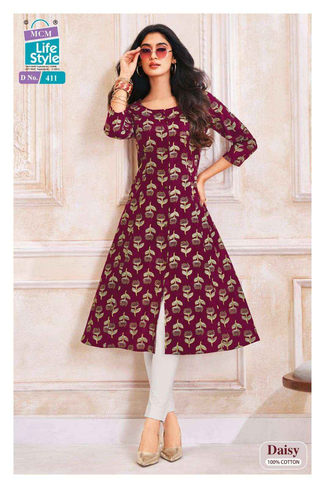Mcm Lifestyle Daisy Vol 4 Latest Designs A Line Kurta Set Wholesale Surat Rate ( 10 Pcs Catalog )