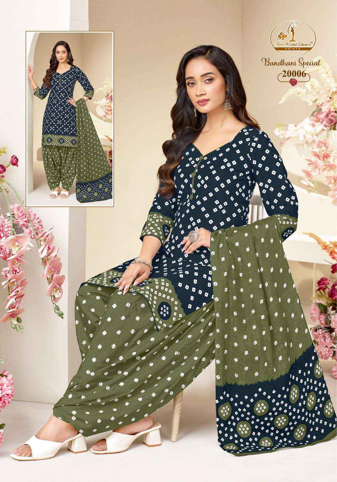 Miss World Choice Bandhni Special Vol 20 Readymade Cotton Dress Wholesale Surat Rate ( 10 Pcs Catalog )