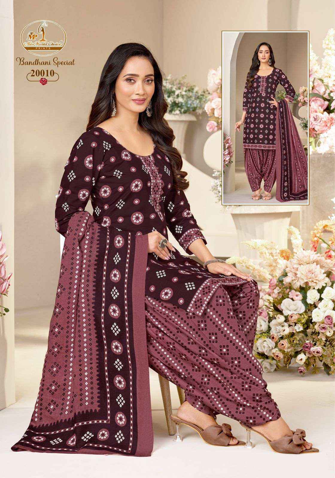 Miss World Choice Bandhni Special Vol 20 Readymade Cotton Dress Wholesale Surat Rate ( 10 Pcs Catalog )
