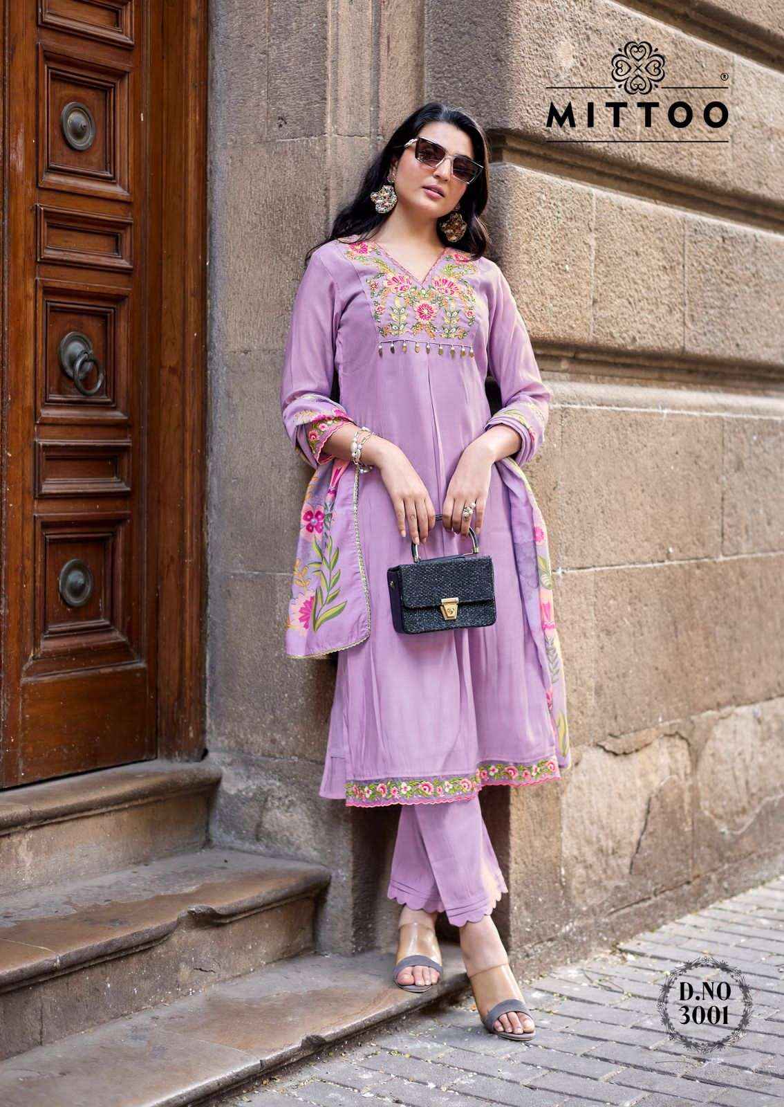 Mittoo Aarzoo Readymade Fancy 3 Piece Dress Wholesale Surat Rate ( 6 Pcs Catalog )