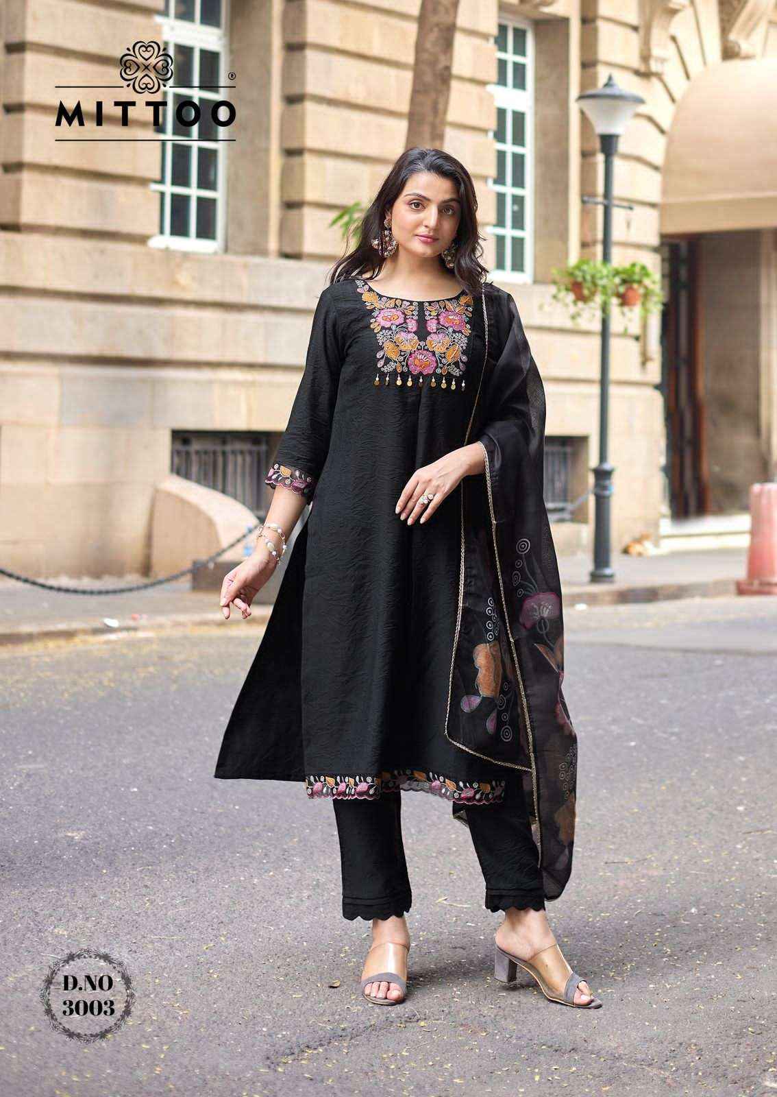 Mittoo Aarzoo Readymade Fancy 3 Piece Dress Wholesale Surat Rate ( 6 Pcs Catalog )