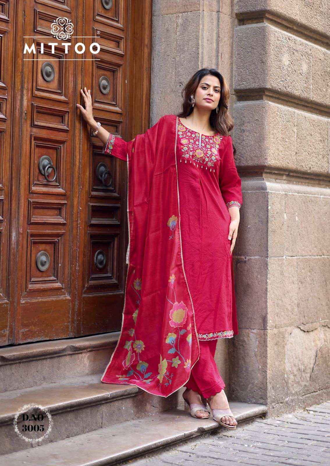 Mittoo Aarzoo Readymade Fancy 3 Piece Dress Wholesale Surat Rate ( 6 Pcs Catalog )
