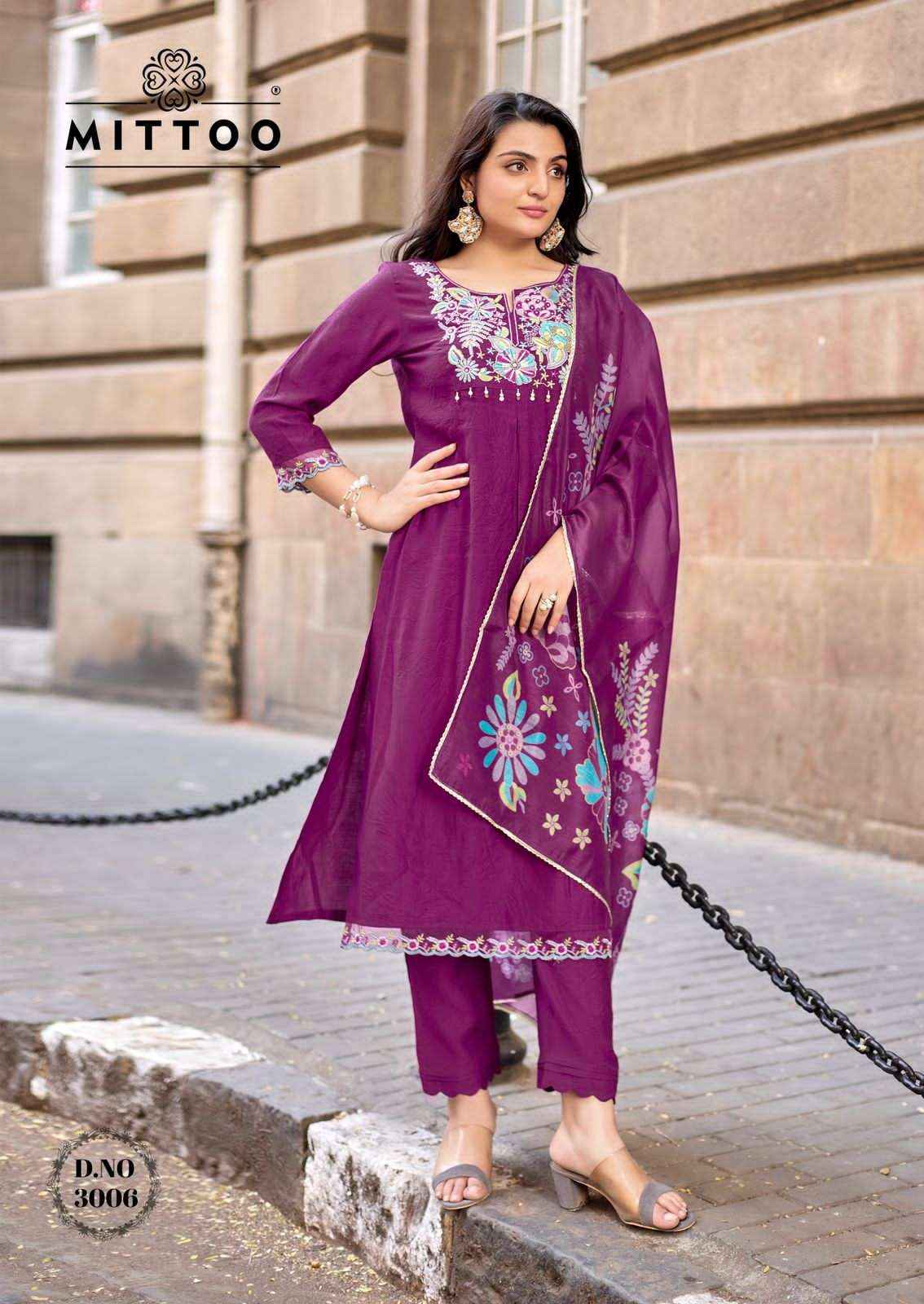 Mittoo Aarzoo Readymade Fancy 3 Piece Dress Wholesale Surat Rate ( 6 Pcs Catalog )