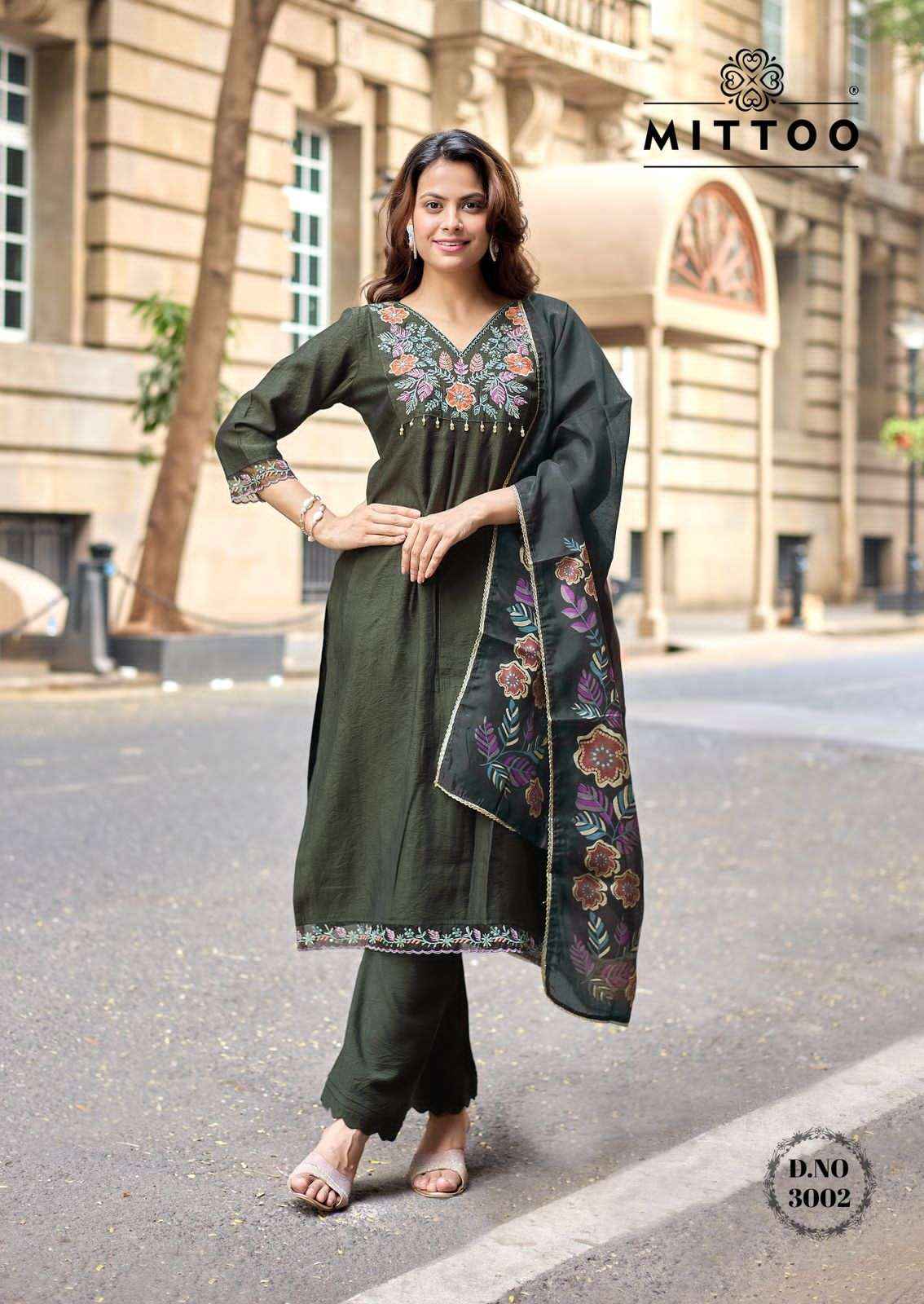 Mittoo Aarzoo Readymade Fancy 3 Piece Dress Wholesale Surat Rate ( 6 Pcs Catalog )
