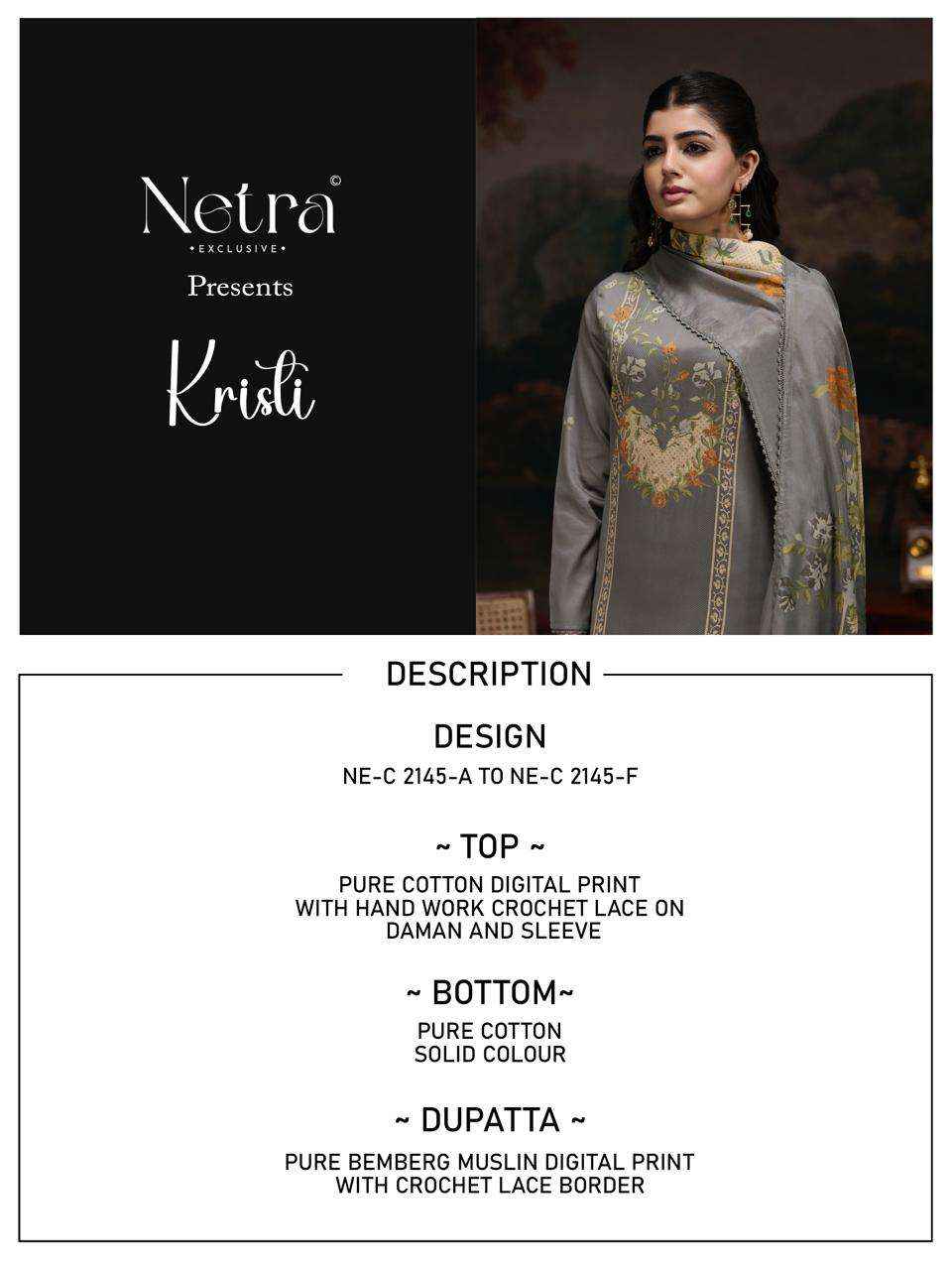 Netra Kristi Pure Cotton Premium Wear Dress _ Wholesale Surat Rate ( 6 Pcs Catalog )