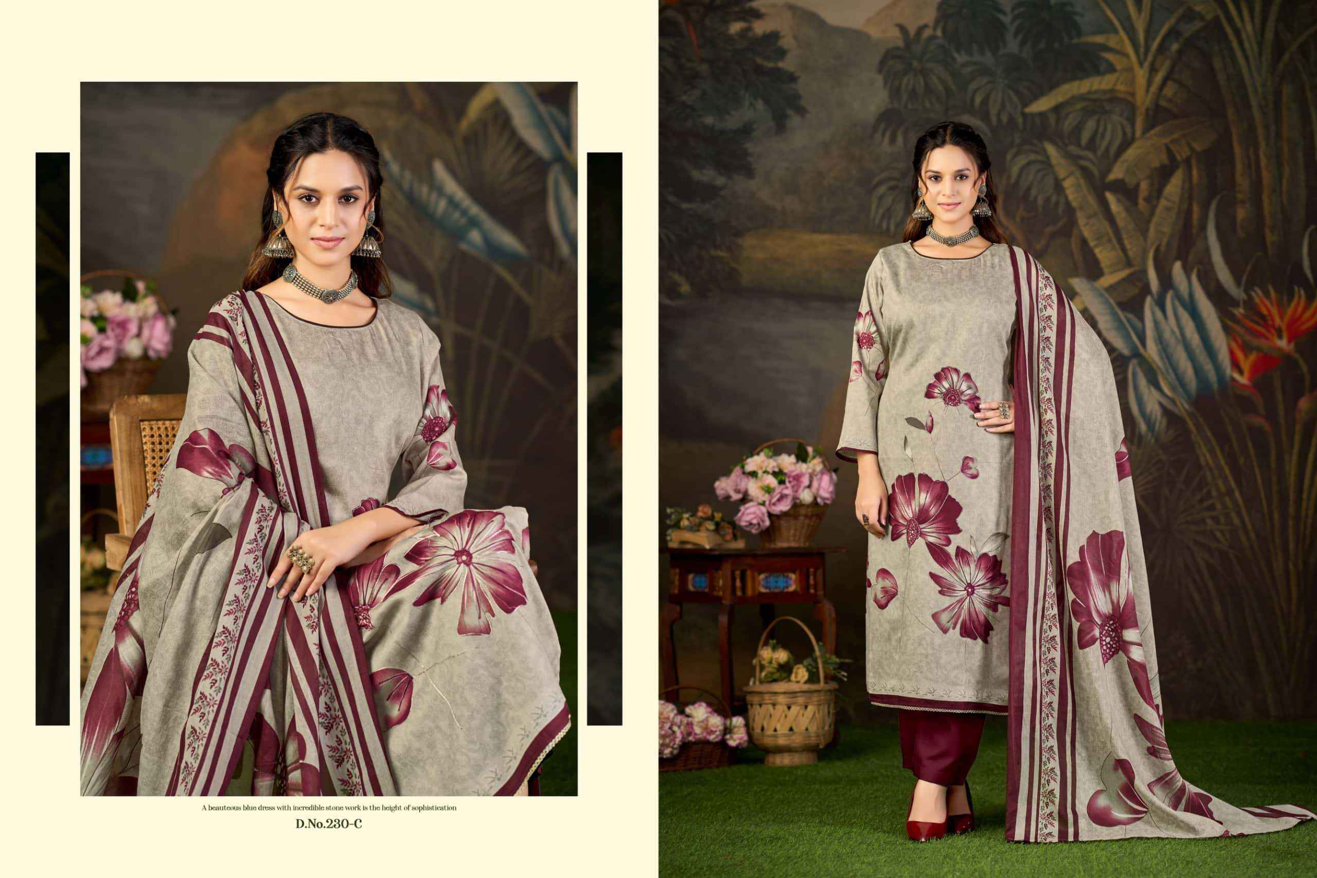 Radhika Azara Kayka 230 Designer Print Fancy Cotton Dress Wholesale Surat Rate ( 4 Pcs Catalog )