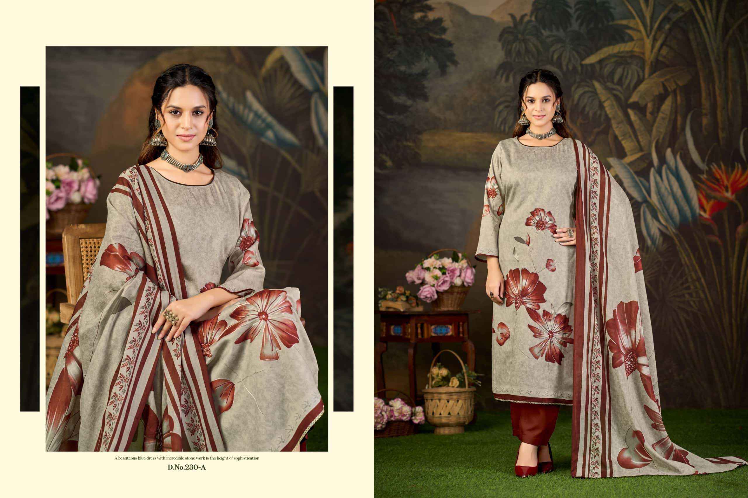 Radhika Azara Kayka 230 Designer Print Fancy Cotton Dress Wholesale Surat Rate ( 4 Pcs Catalog )