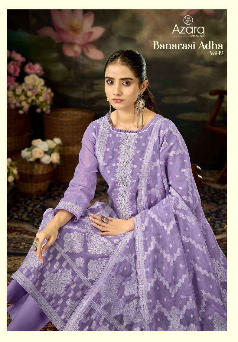 Radhika Fashion Azara Banarashi Adah Vol 12 Cotton Dress Material _ Surat Textile Bazaar ( 6 Pcs Catalog )