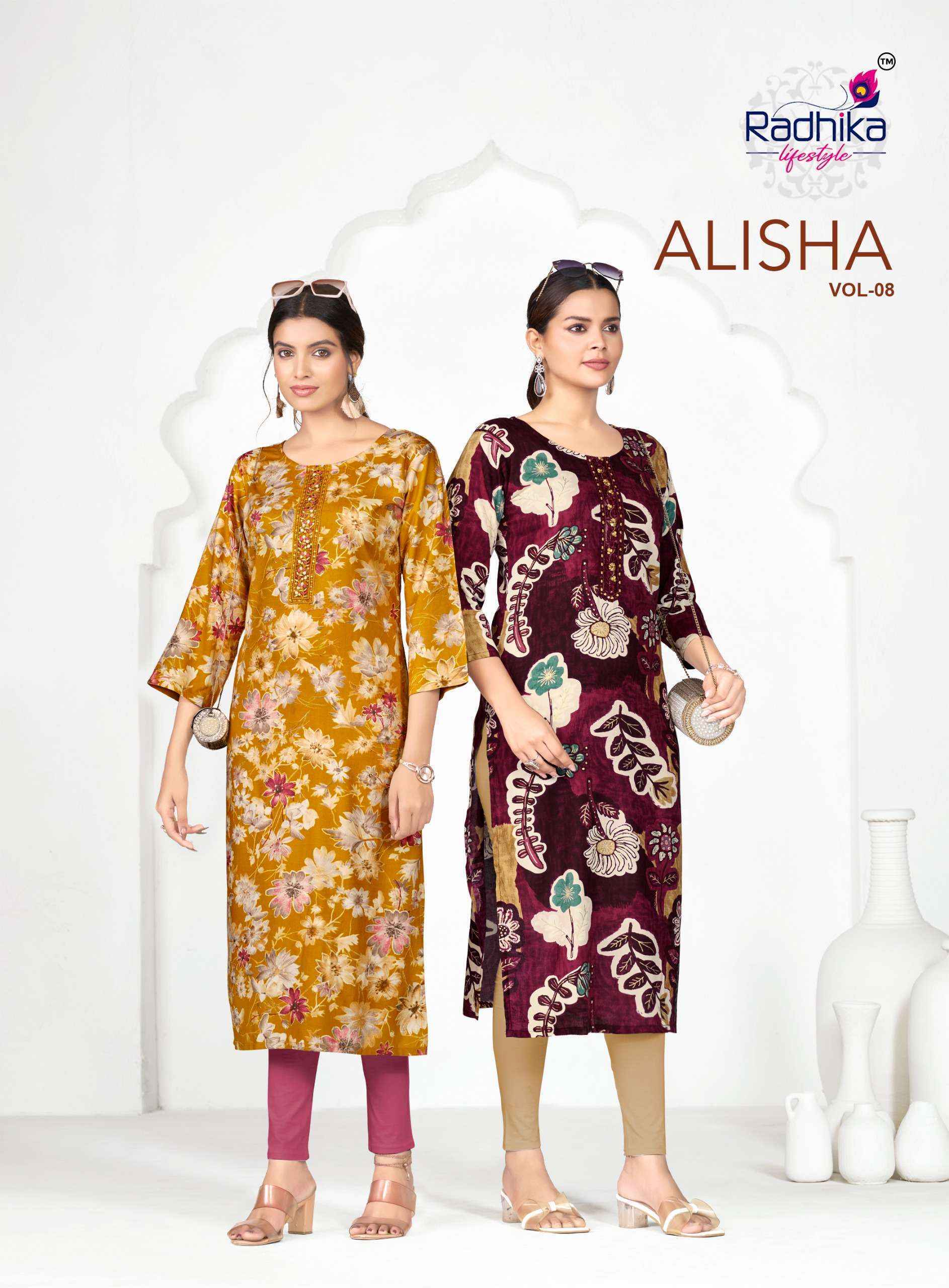 Radhika Lifestyle Alisha Vol 8 Kurti Wholesale Shopping ( 9 pcs Catalogue )
