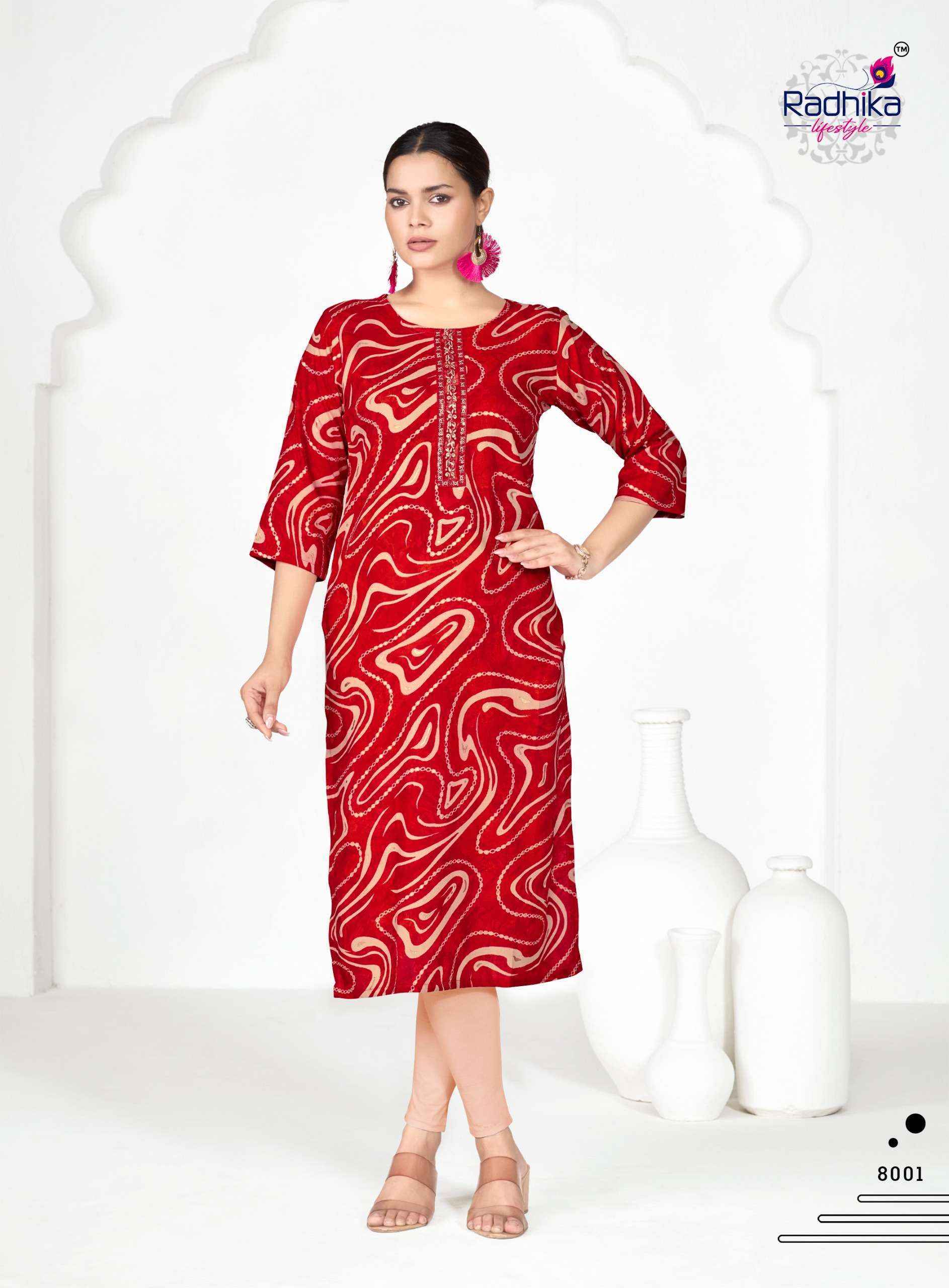 Radhika Lifestyle Alisha Vol 8 Kurti Wholesale Shopping ( 9 pcs Catalogue )