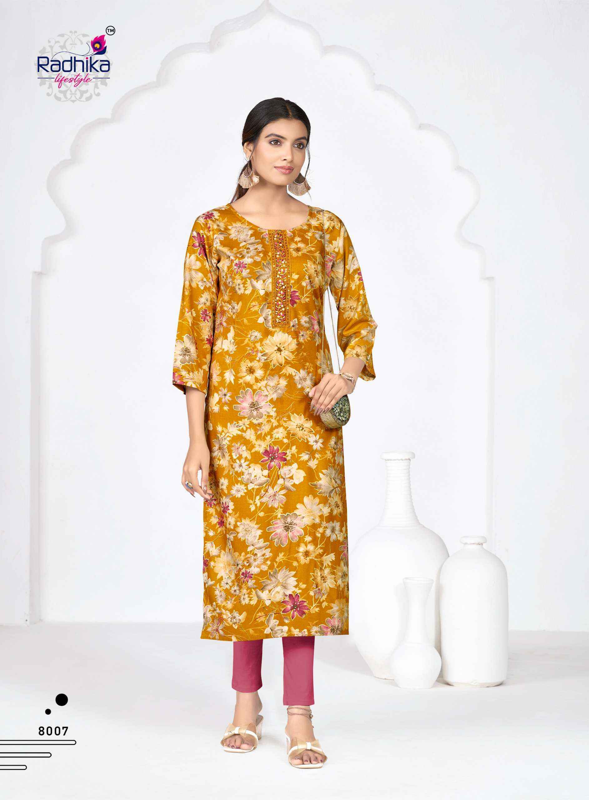 Radhika Lifestyle Alisha Vol 8 Kurti Wholesale Shopping ( 9 pcs Catalogue )