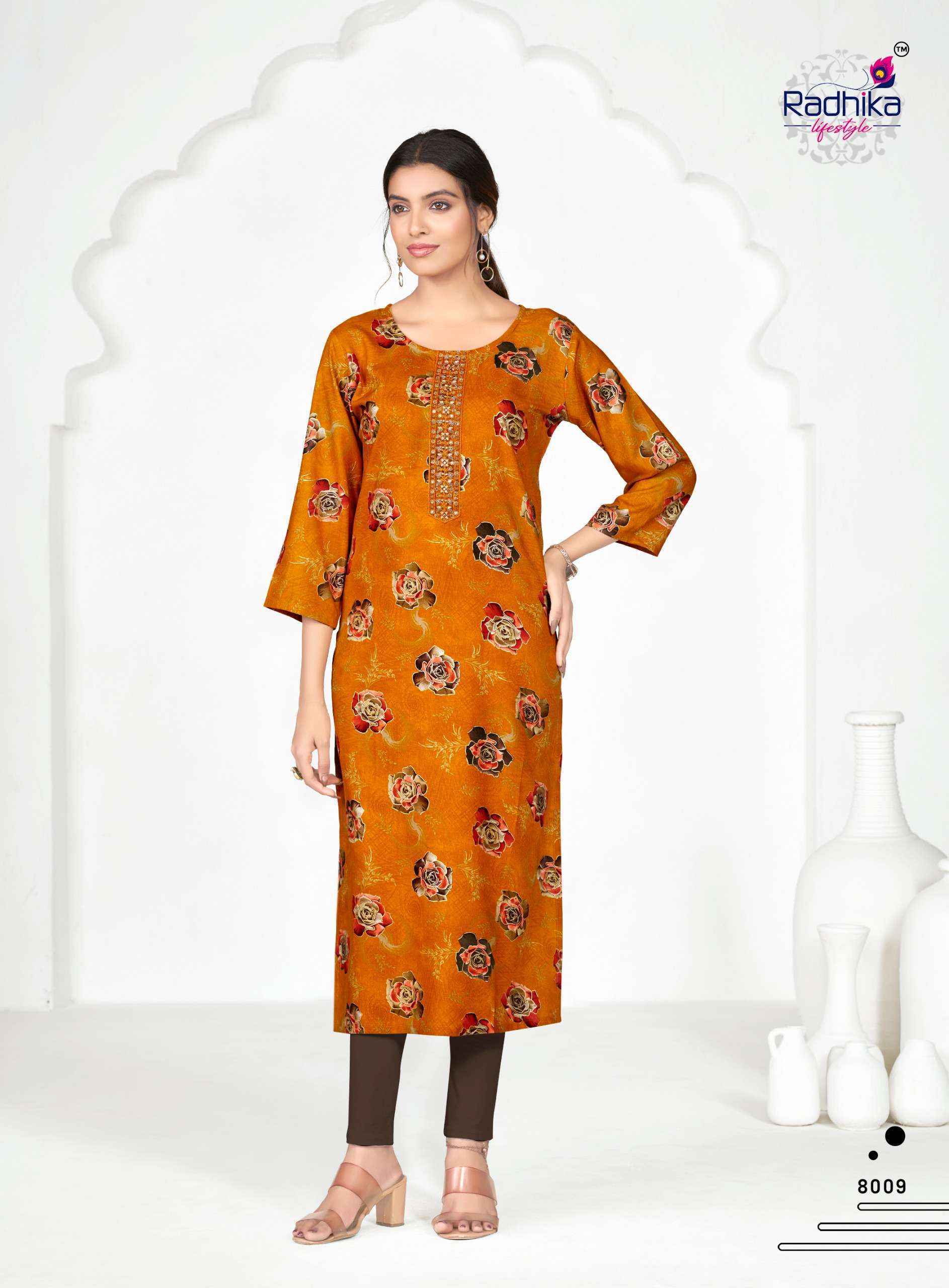 Radhika Lifestyle Alisha Vol 8 Kurti Wholesale Shopping ( 9 pcs Catalogue )