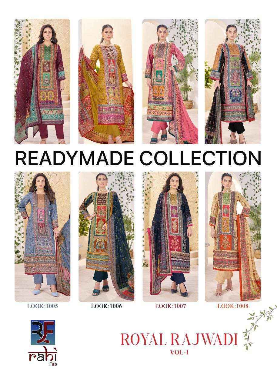 Rahi Fab Royal Rajwadi Vol 1 Readymade Lawn Cotton Suit _ Wholesale Surat ( 8 Pcs Catalog )