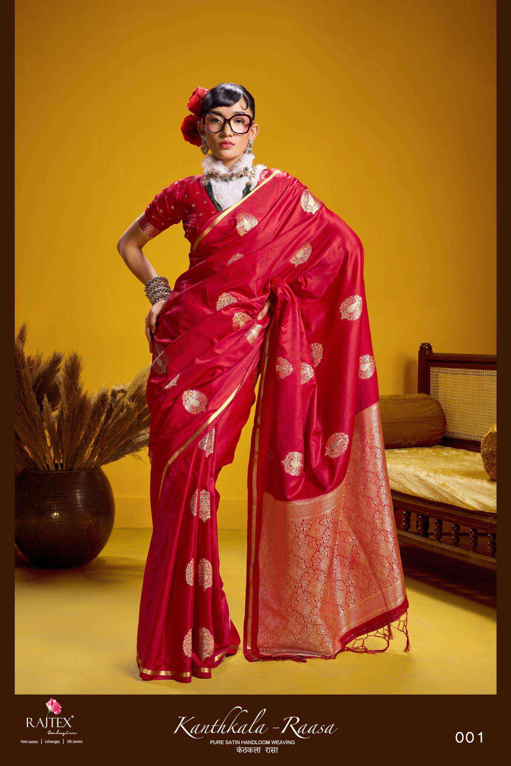 Rajtex Kanthkala Raasa Satin Handloom Saree _ Surat Wholesale Texteli Price ( 6 Pcs Catalog )