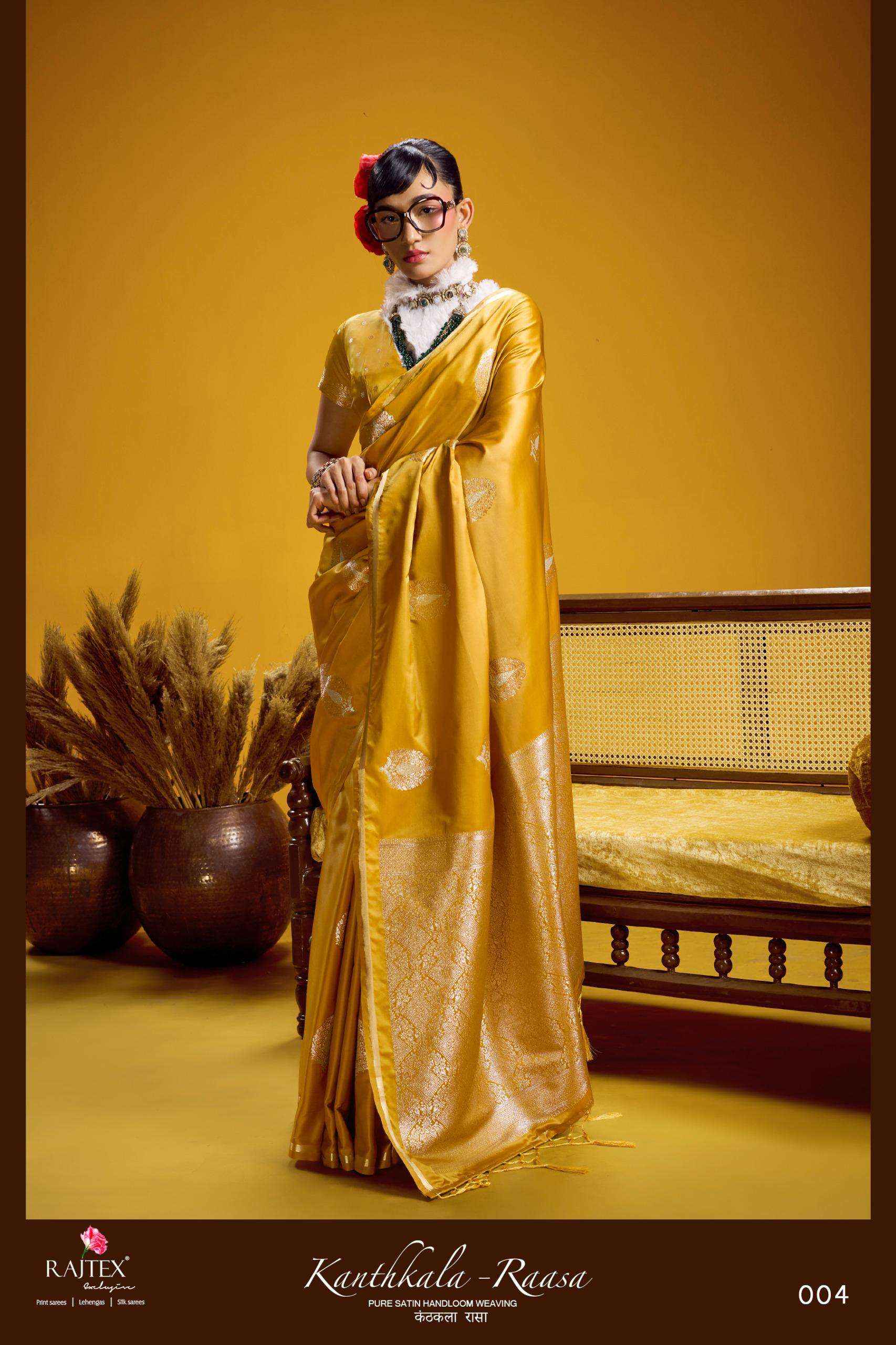 Rajtex Kanthkala Raasa Satin Handloom Saree _ Surat Wholesale Texteli Price ( 6 Pcs Catalog )